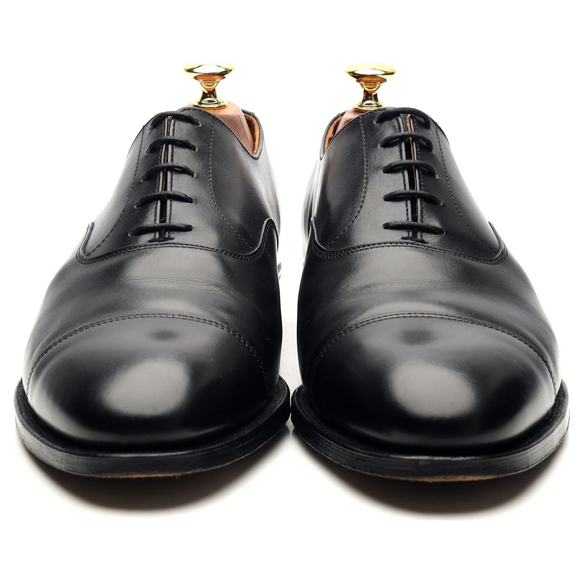 &#39;Connaught&#39; Black Leather Oxford UK 9 E