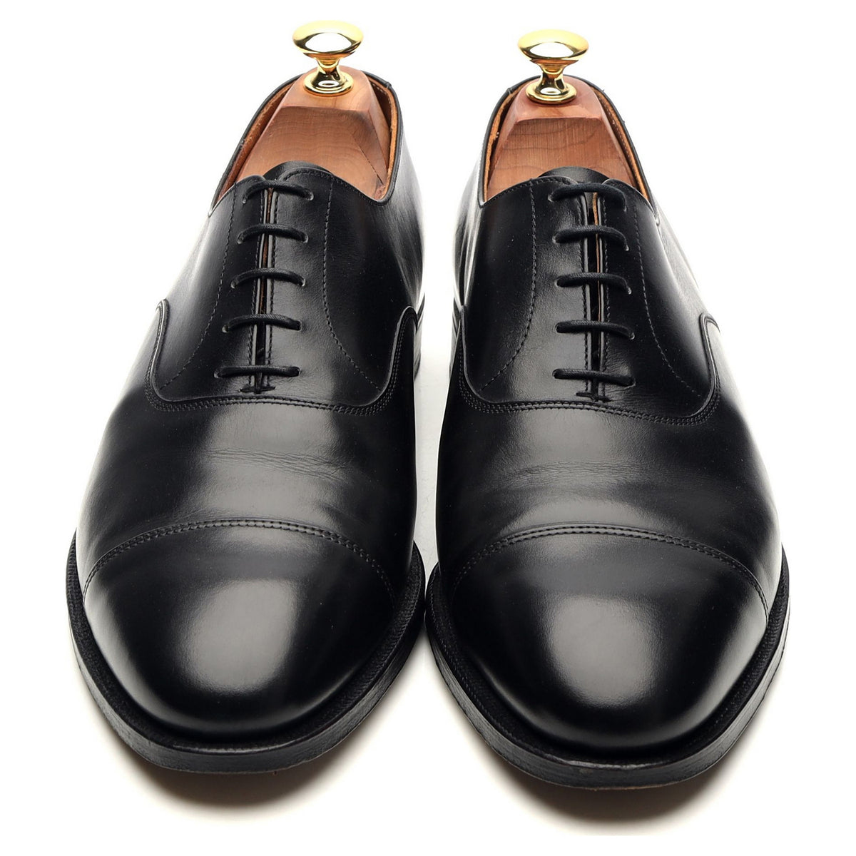 &#39;Connaught&#39; Black Leather Oxford UK 9 E