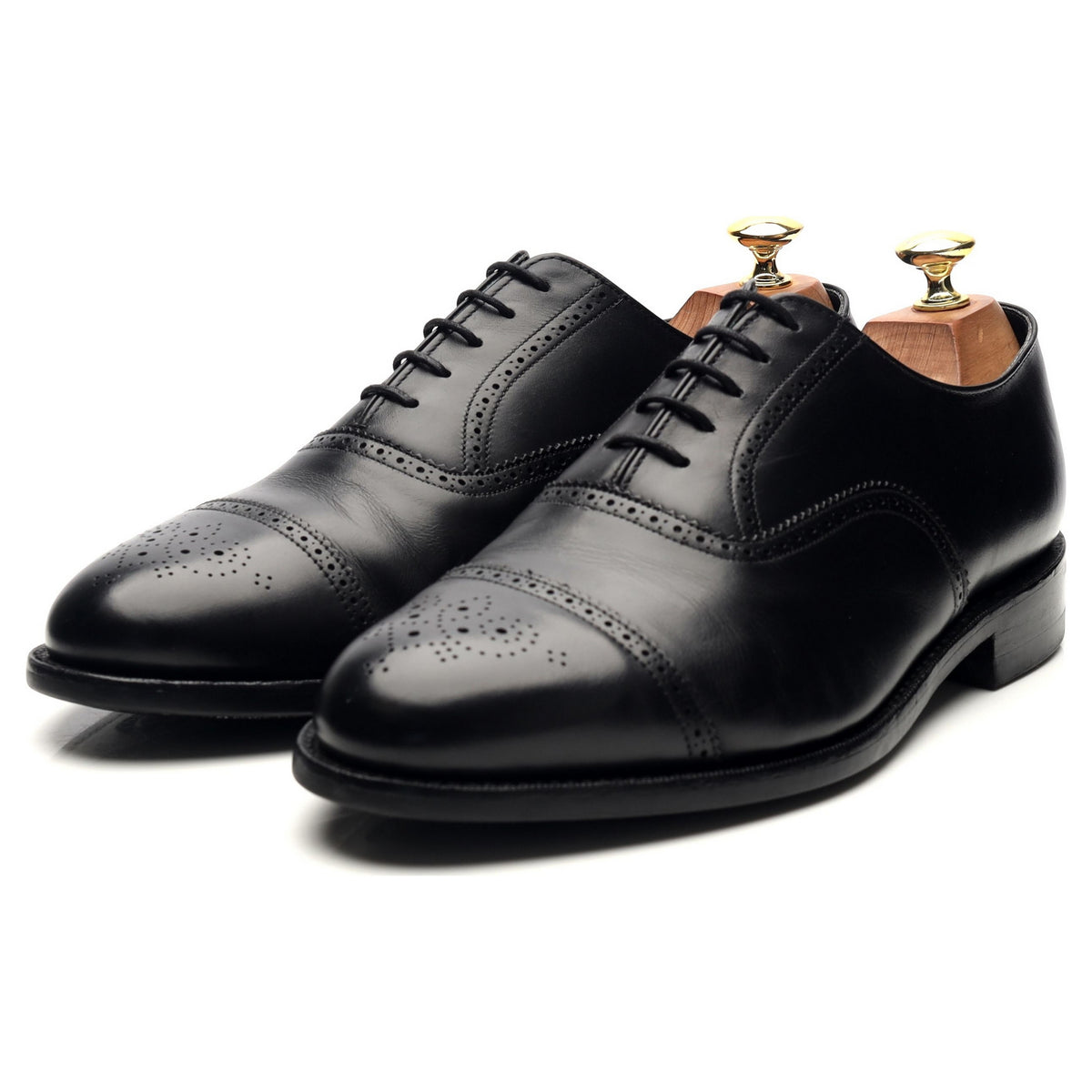 G:One &#39;Holborn&#39; Black Leather Oxford Semi Brogues UK 8 G