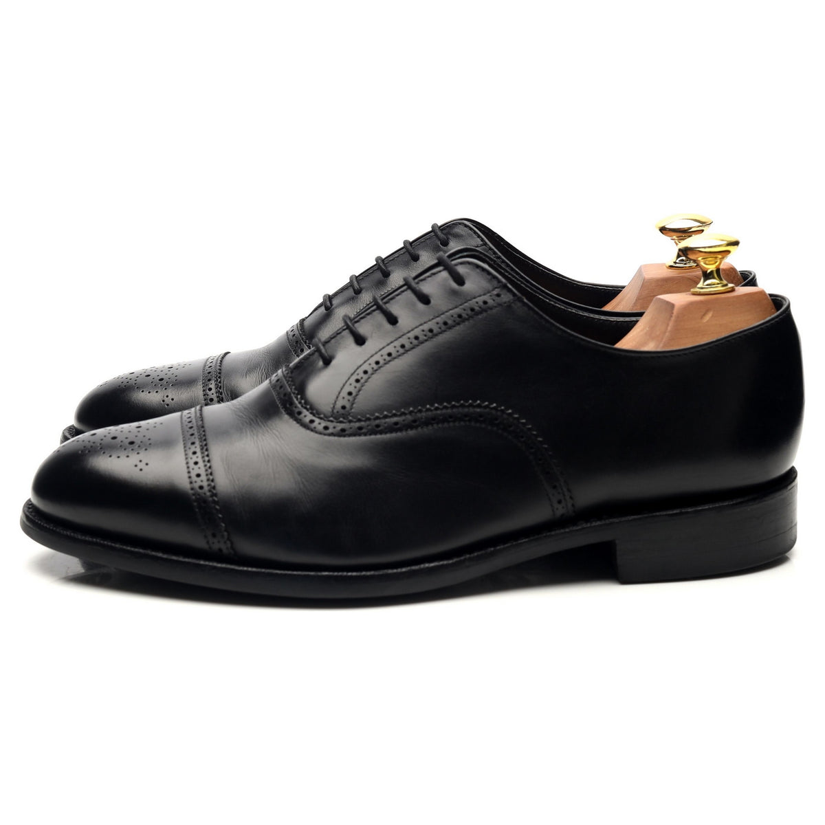 G:One &#39;Holborn&#39; Black Leather Oxford Semi Brogues UK 8 G