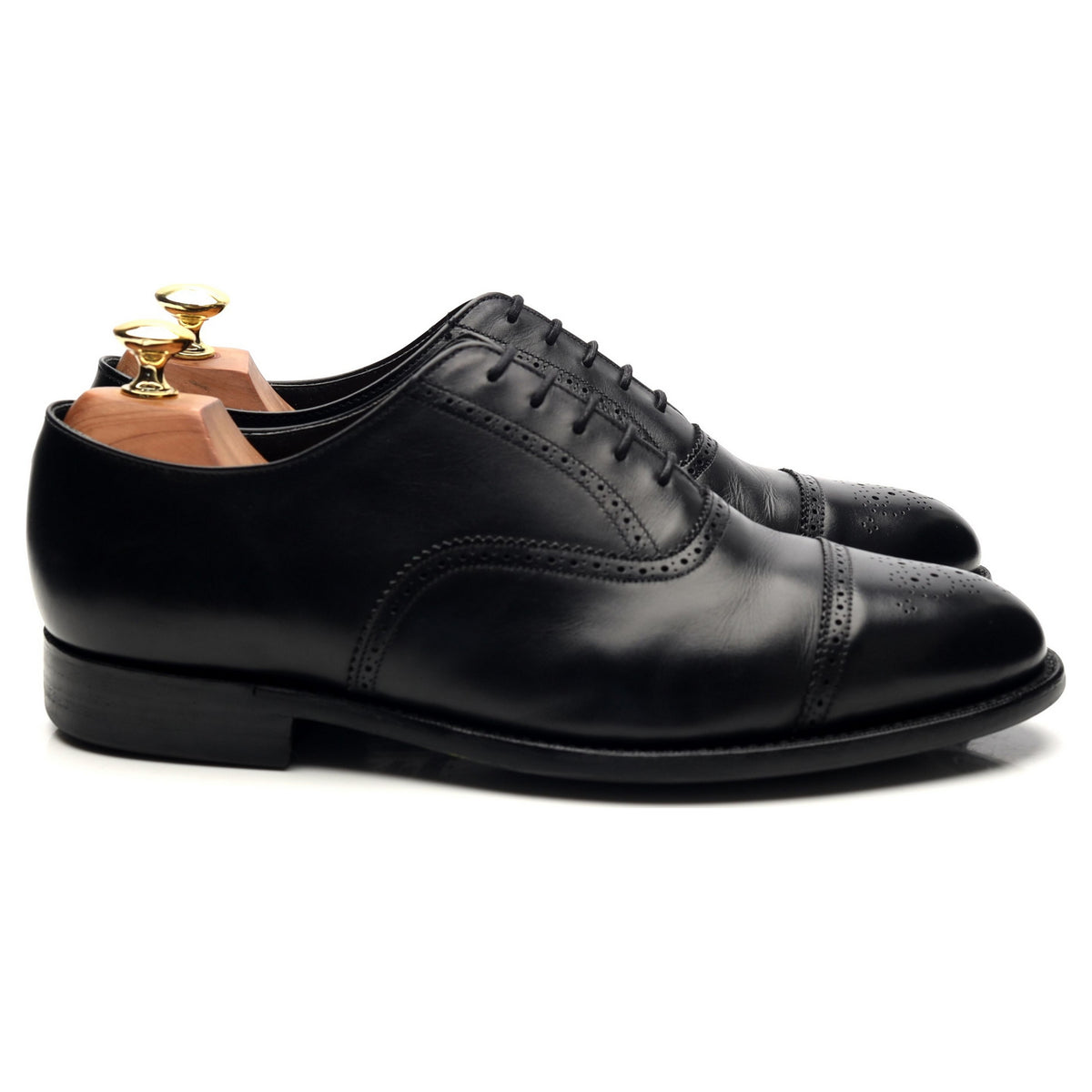 G:One &#39;Holborn&#39; Black Leather Oxford Semi Brogues UK 8 G