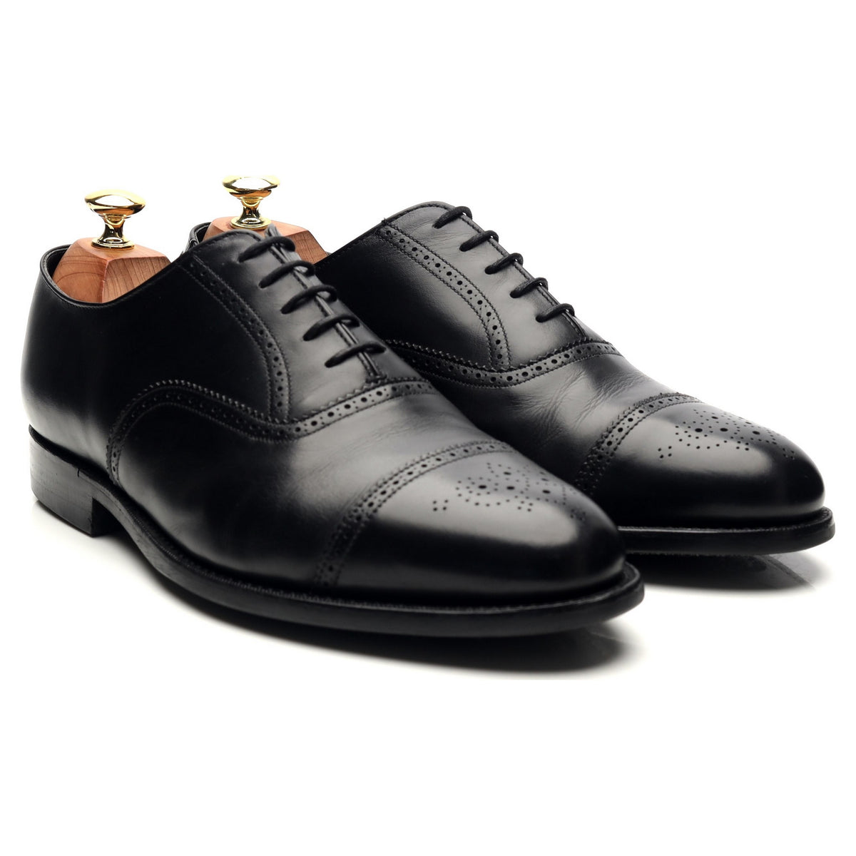 G:One &#39;Holborn&#39; Black Leather Oxford Semi Brogues UK 8 G