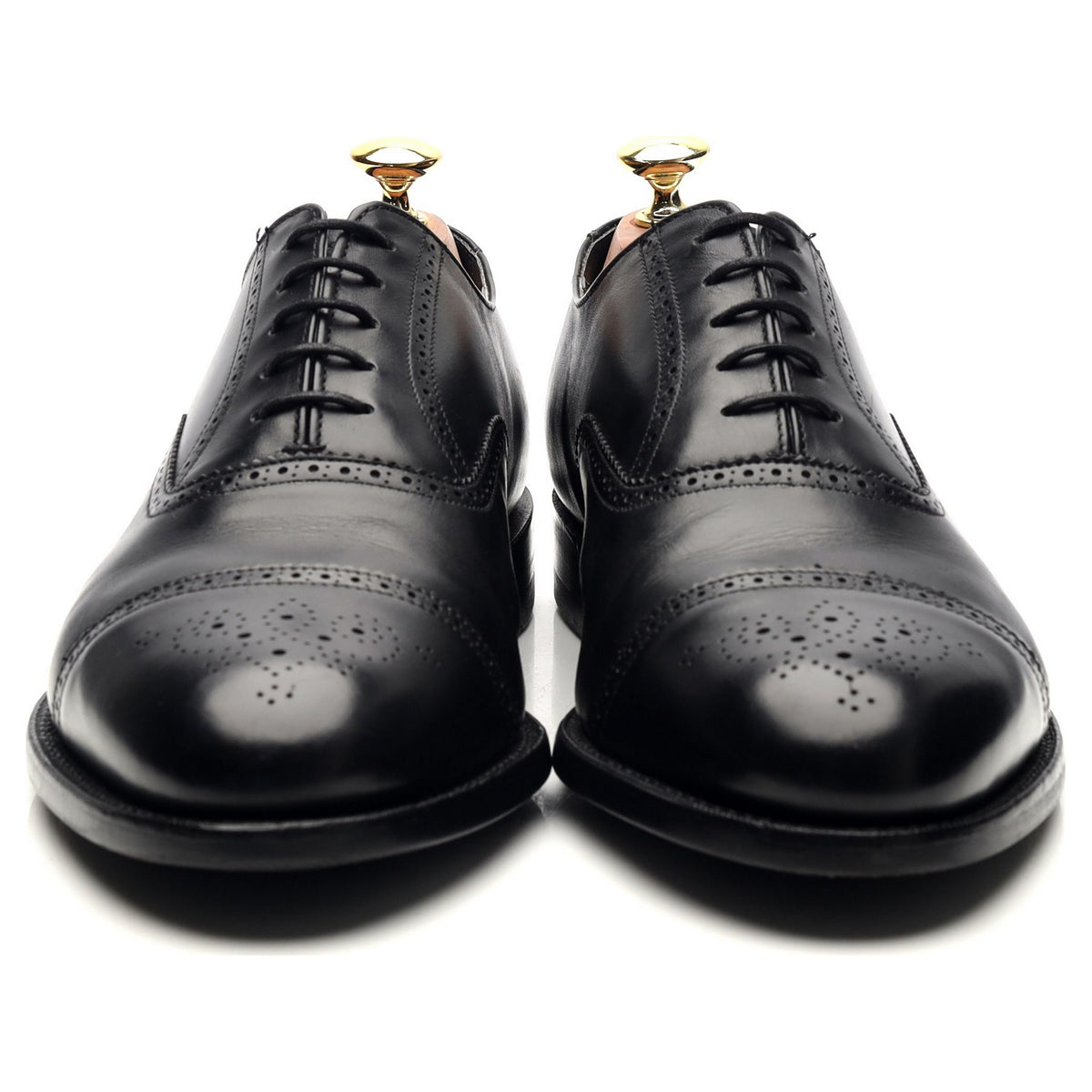 G:One &#39;Holborn&#39; Black Leather Oxford Semi Brogues UK 8 G