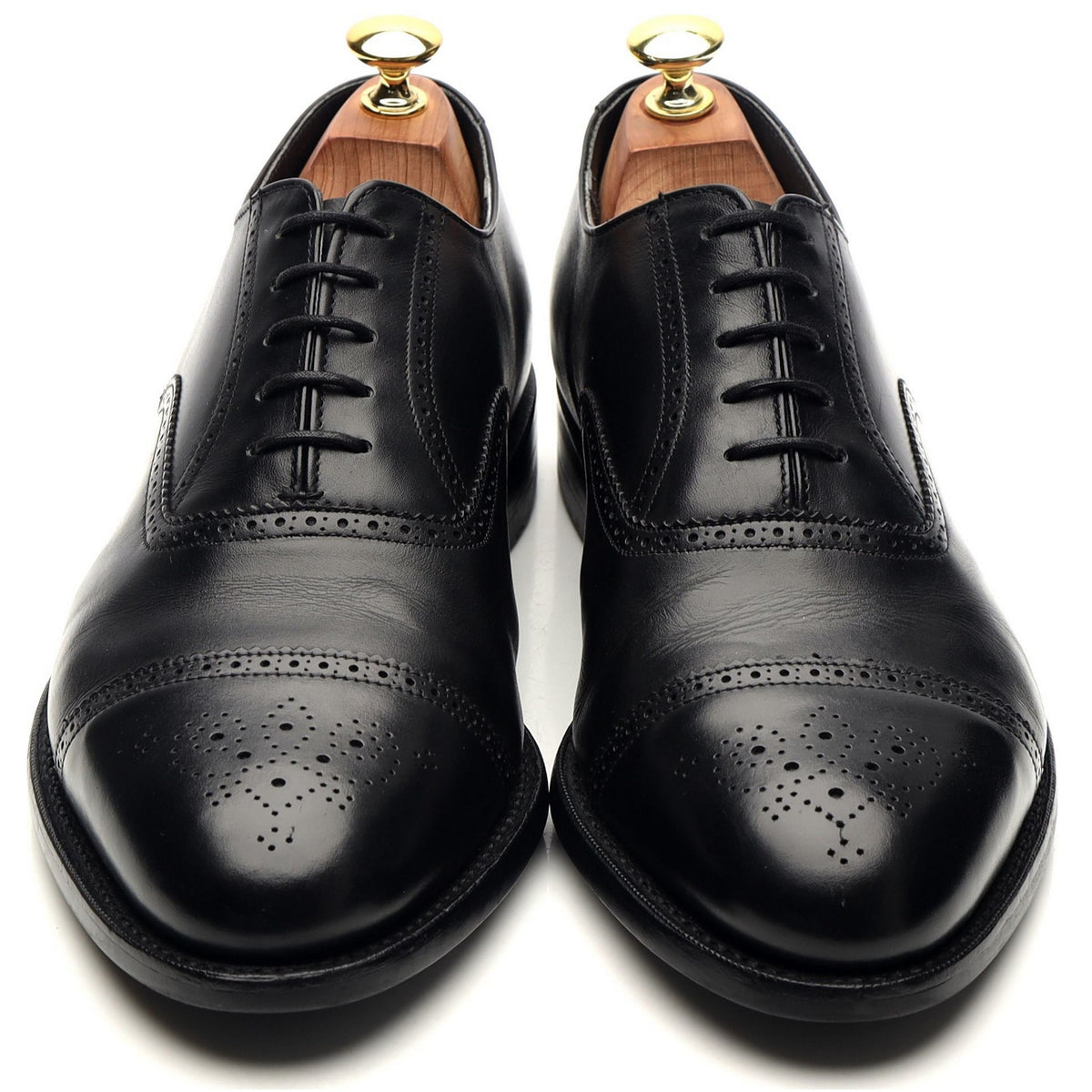 G:One &#39;Holborn&#39; Black Leather Oxford Semi Brogues UK 8 G