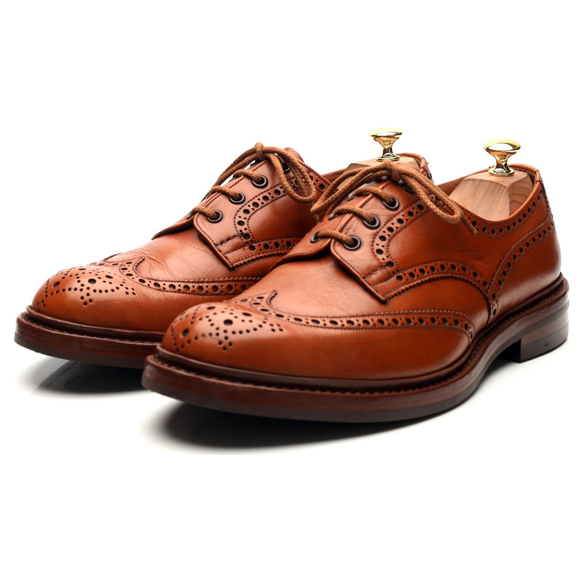 Tan Brown Leather Derby Brogues UK 11