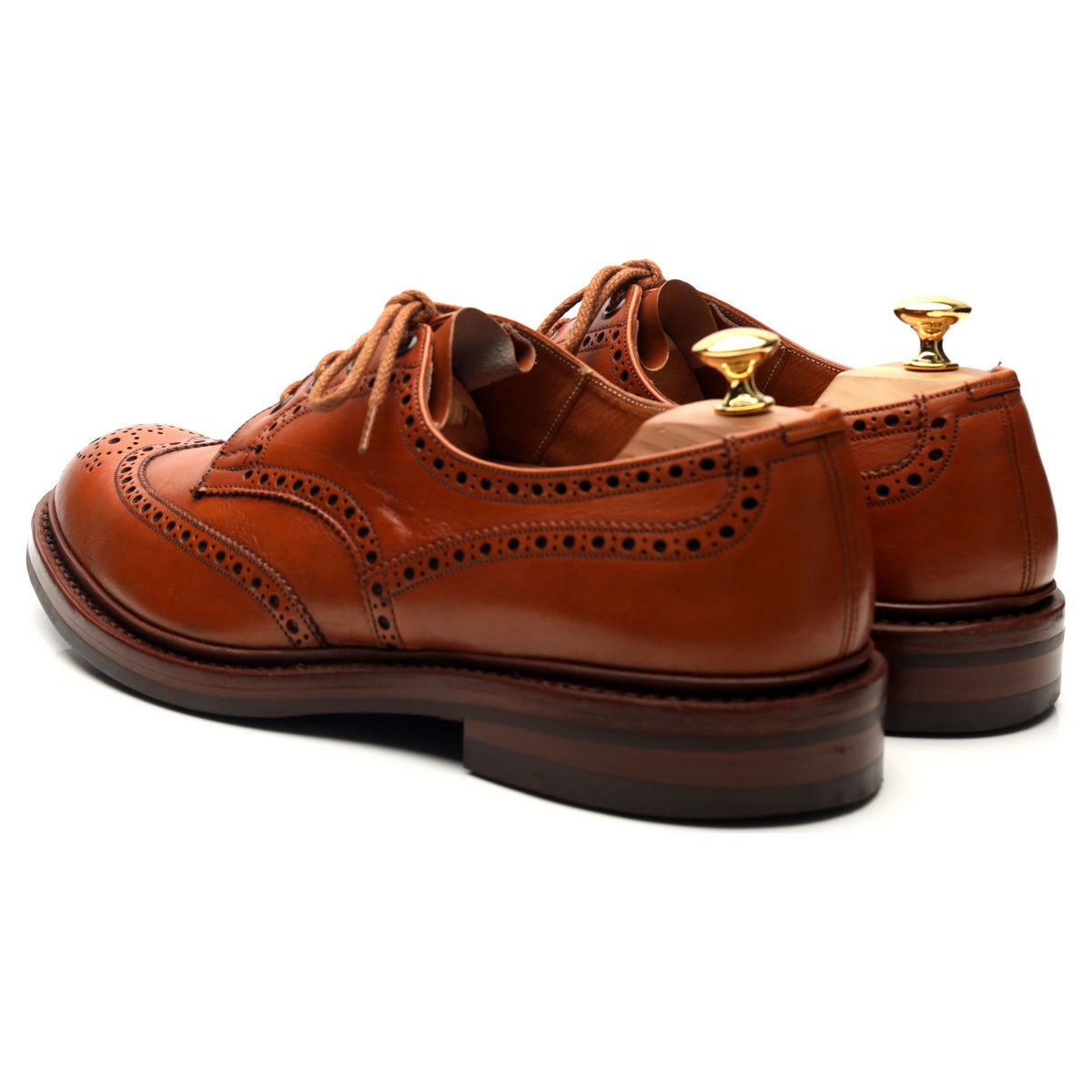 Tan Brown Leather Derby Brogues UK 11