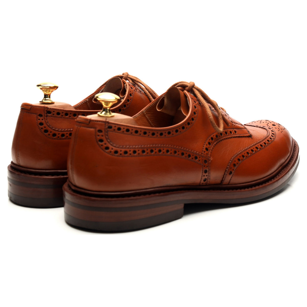 Tan Brown Leather Derby Brogues UK 11