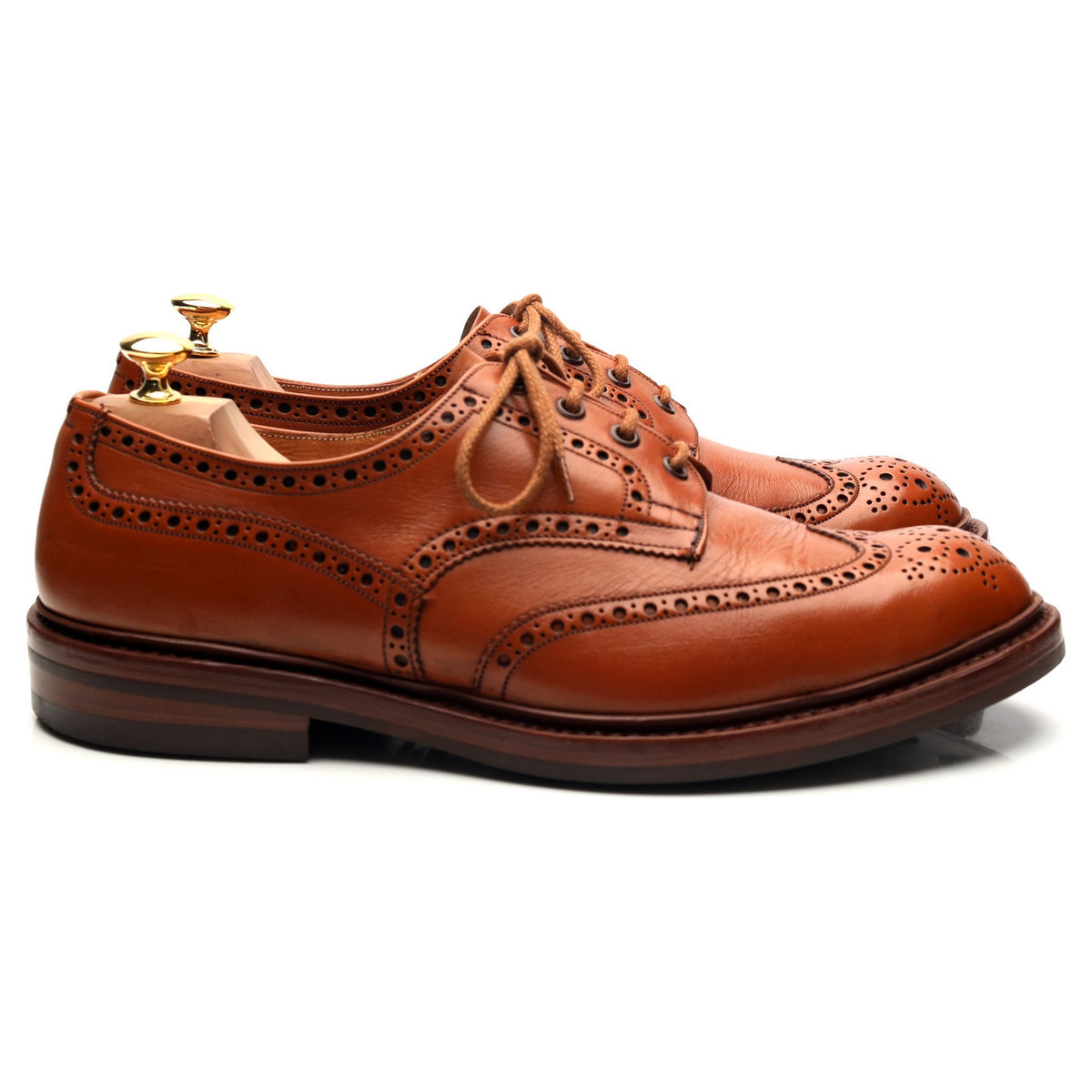 Tan Brown Leather Derby Brogues UK 11