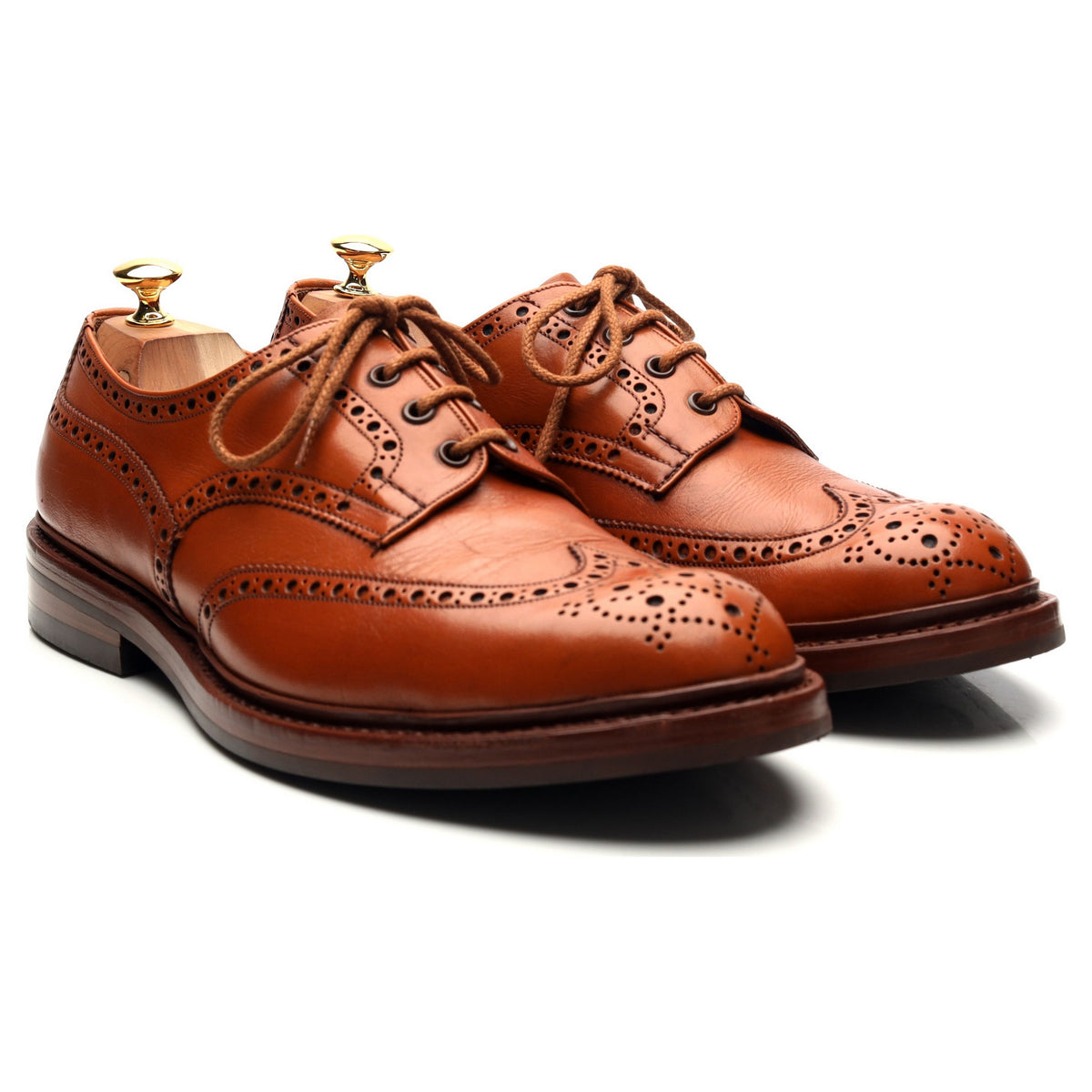 Tan Brown Leather Derby Brogues UK 11