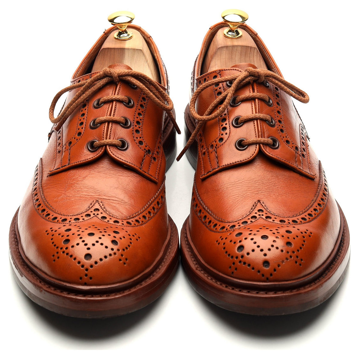 Tan Brown Leather Derby Brogues UK 11