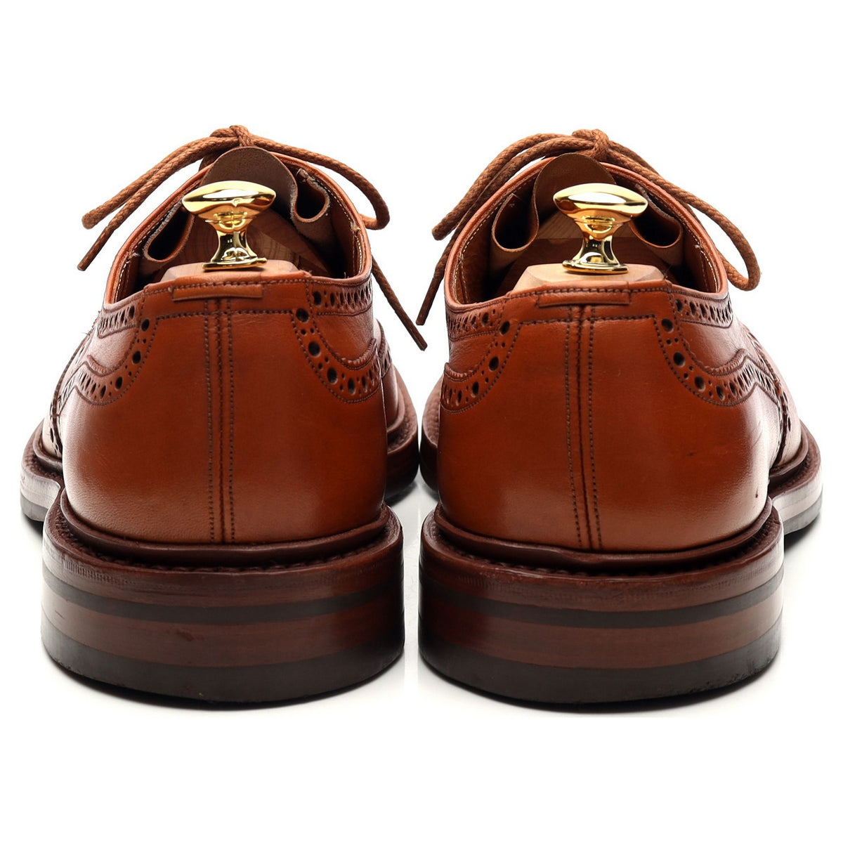 Tan Brown Leather Derby Brogues UK 11