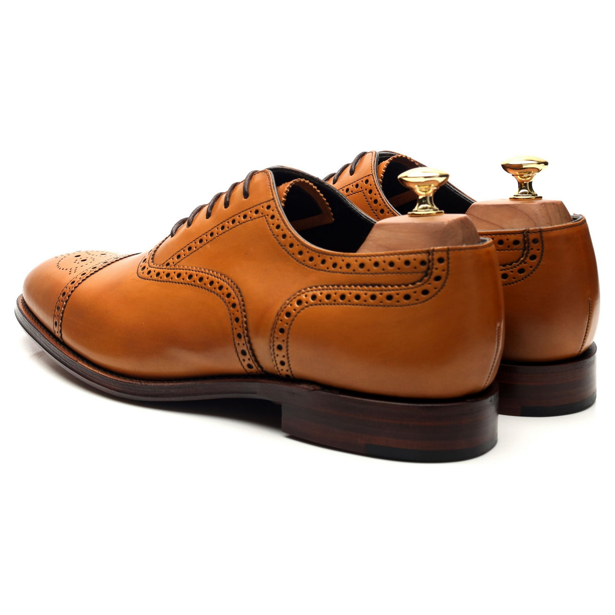 &#39;Hampstead&#39; Tan Brown Leather Oxford Brogues UK 10 F