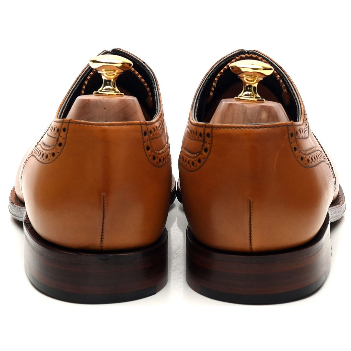 &#39;Hampstead&#39; Tan Brown Leather Oxford Brogues UK 10 F