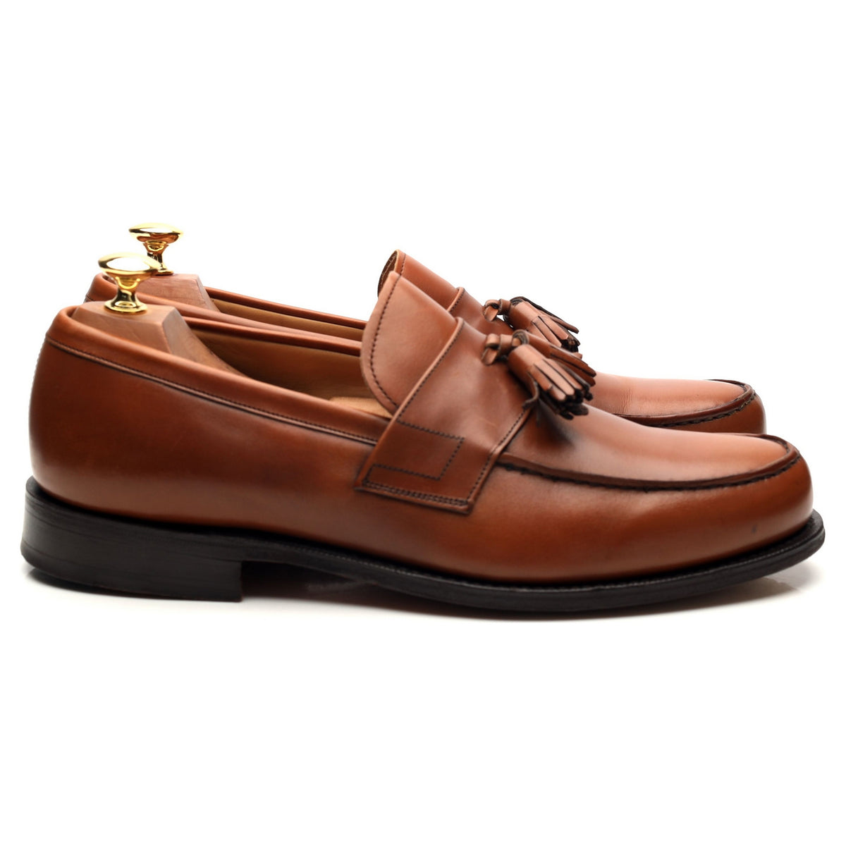 &#39;Radley&#39; Tan Brown Leather Tassel Loafers UK 9.5 F