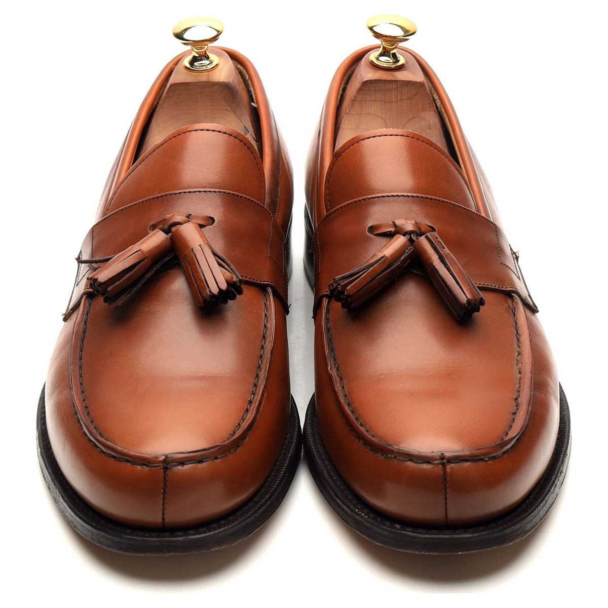 &#39;Radley&#39; Tan Brown Leather Tassel Loafers UK 9.5 F