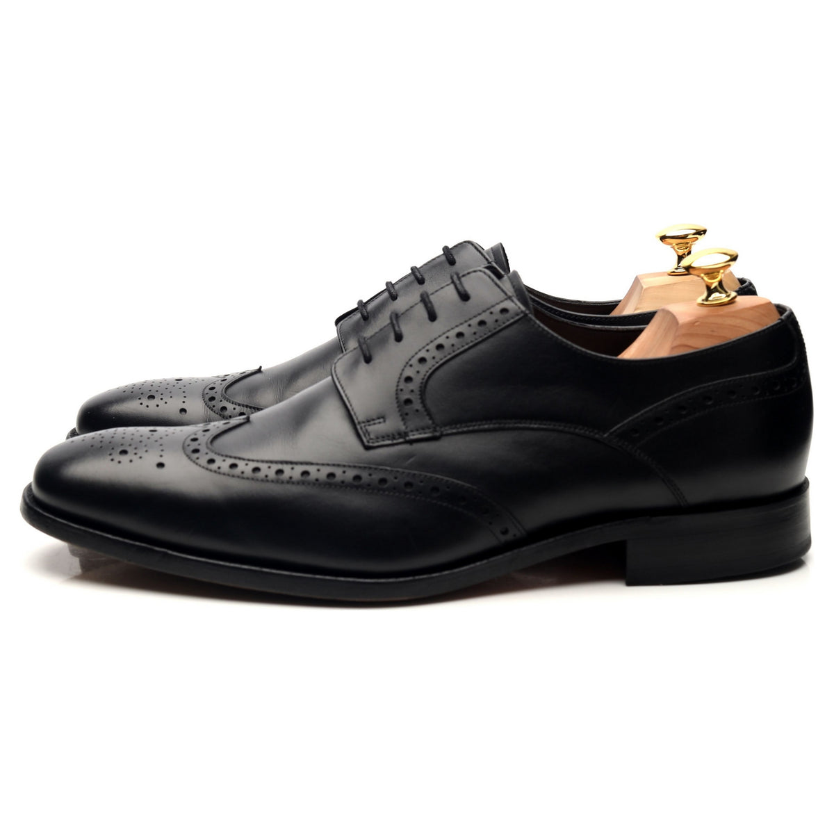 &#39;Toddington&#39; Black Leather Derby Brogues UK 10.5 G