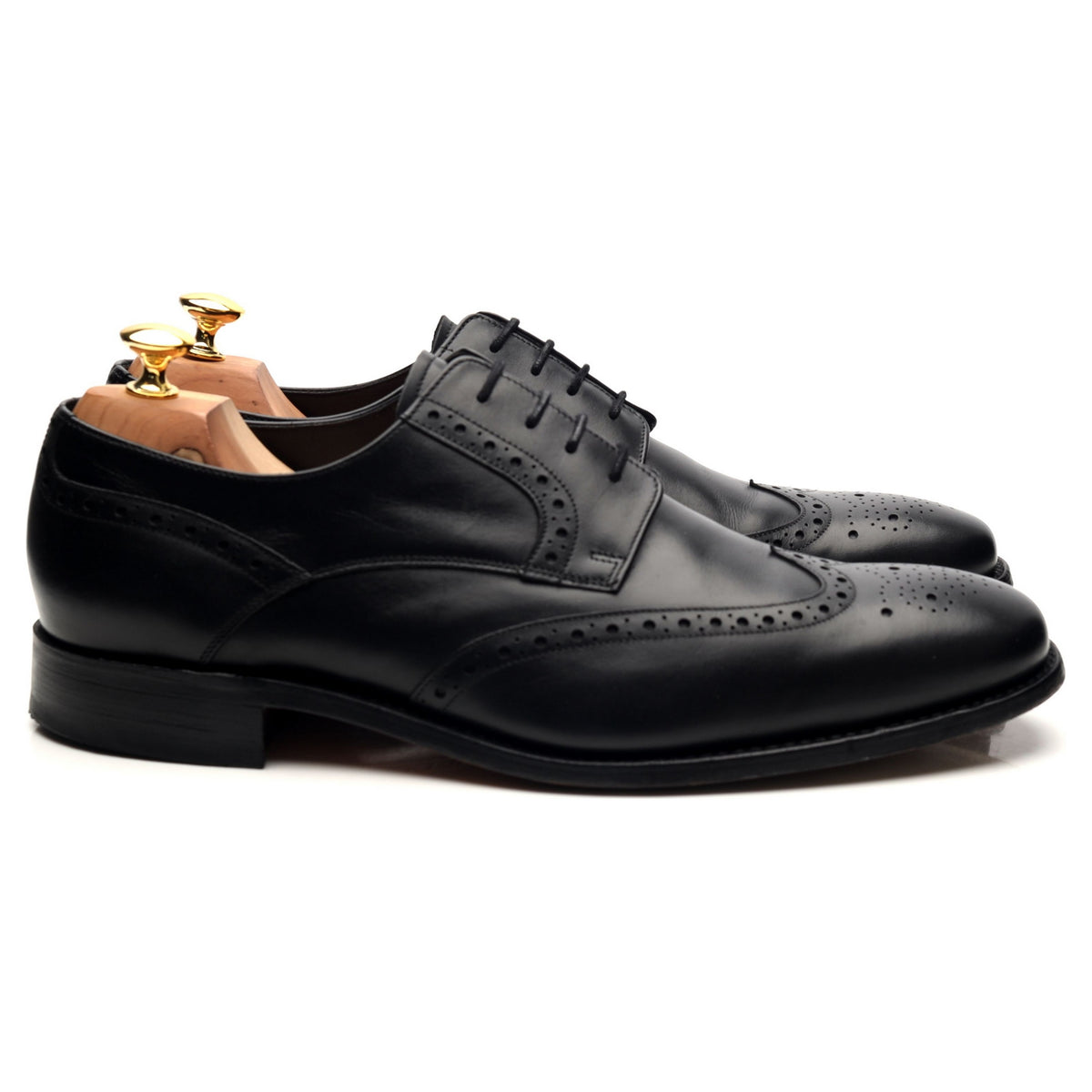 &#39;Toddington&#39; Black Leather Derby Brogues UK 10.5 G