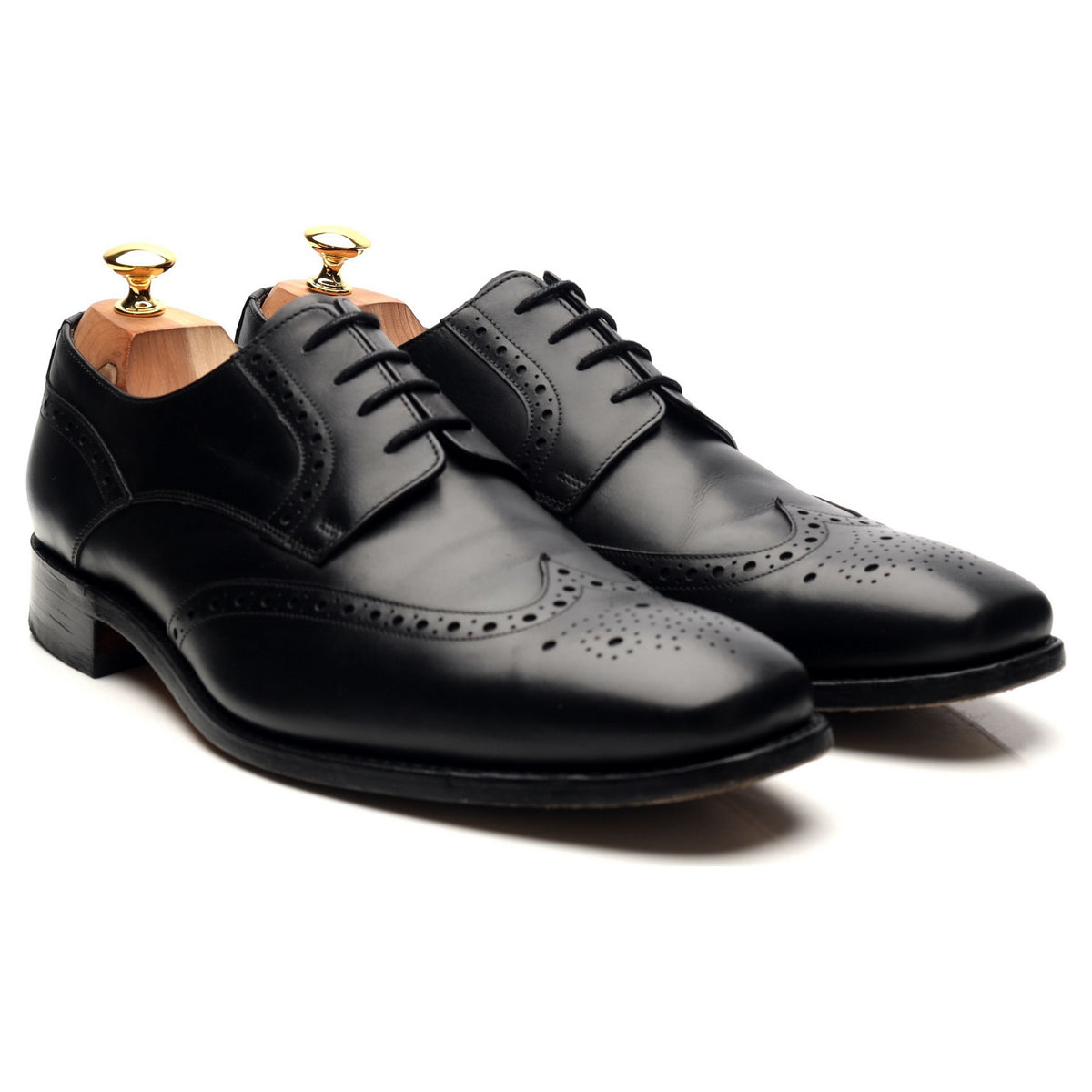 &#39;Toddington&#39; Black Leather Derby Brogues UK 10.5 G