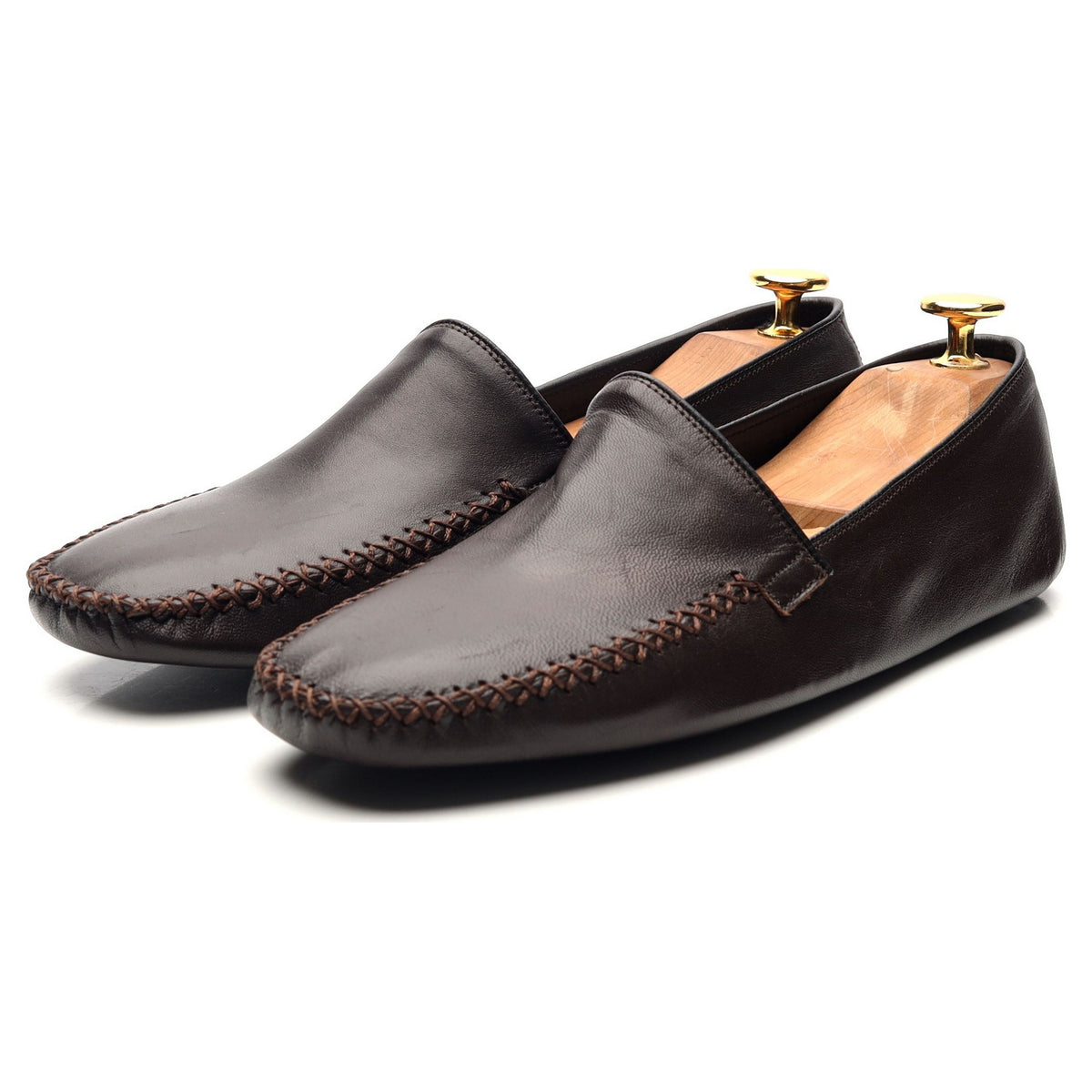 Dark Brown Leather Slippers UK 6 F