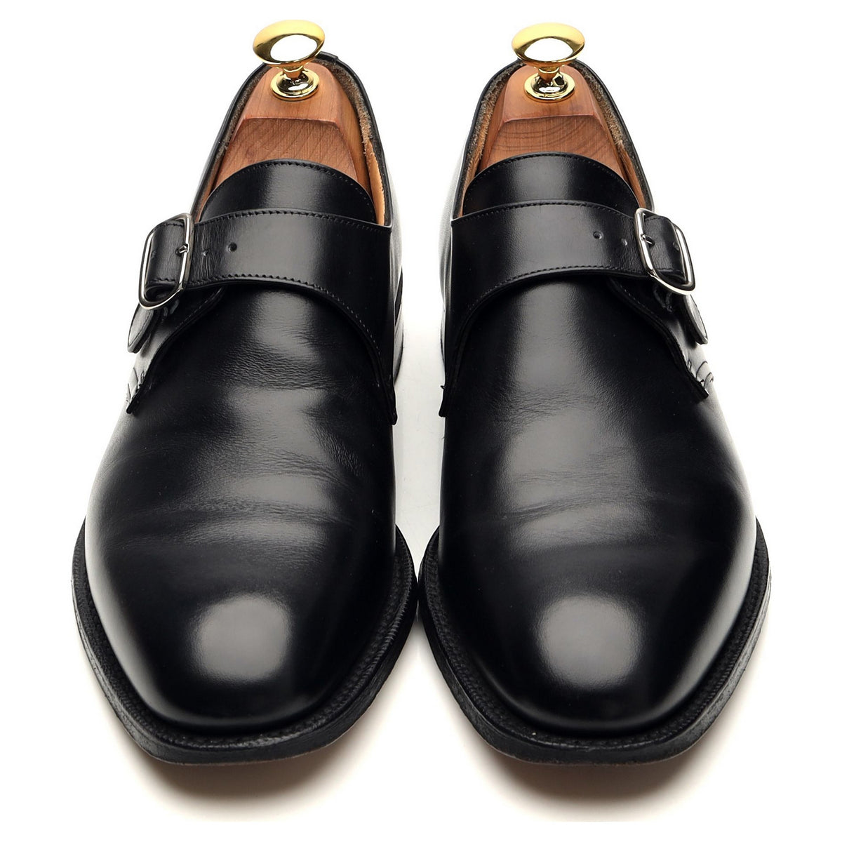 &#39;Becket&#39; Black Leather Monk Strap UK 6.5 F