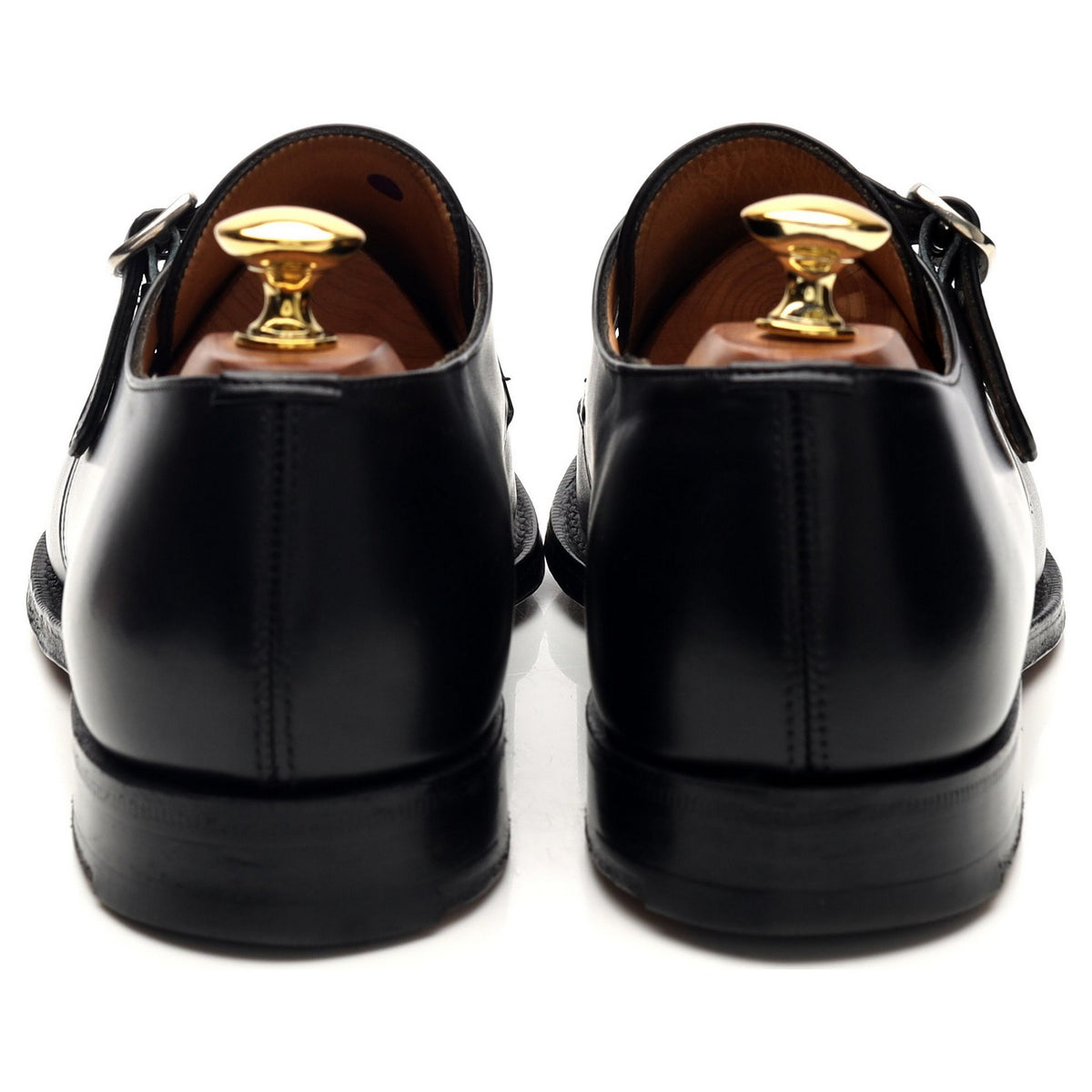 &#39;Becket&#39; Black Leather Monk Strap UK 6.5 F
