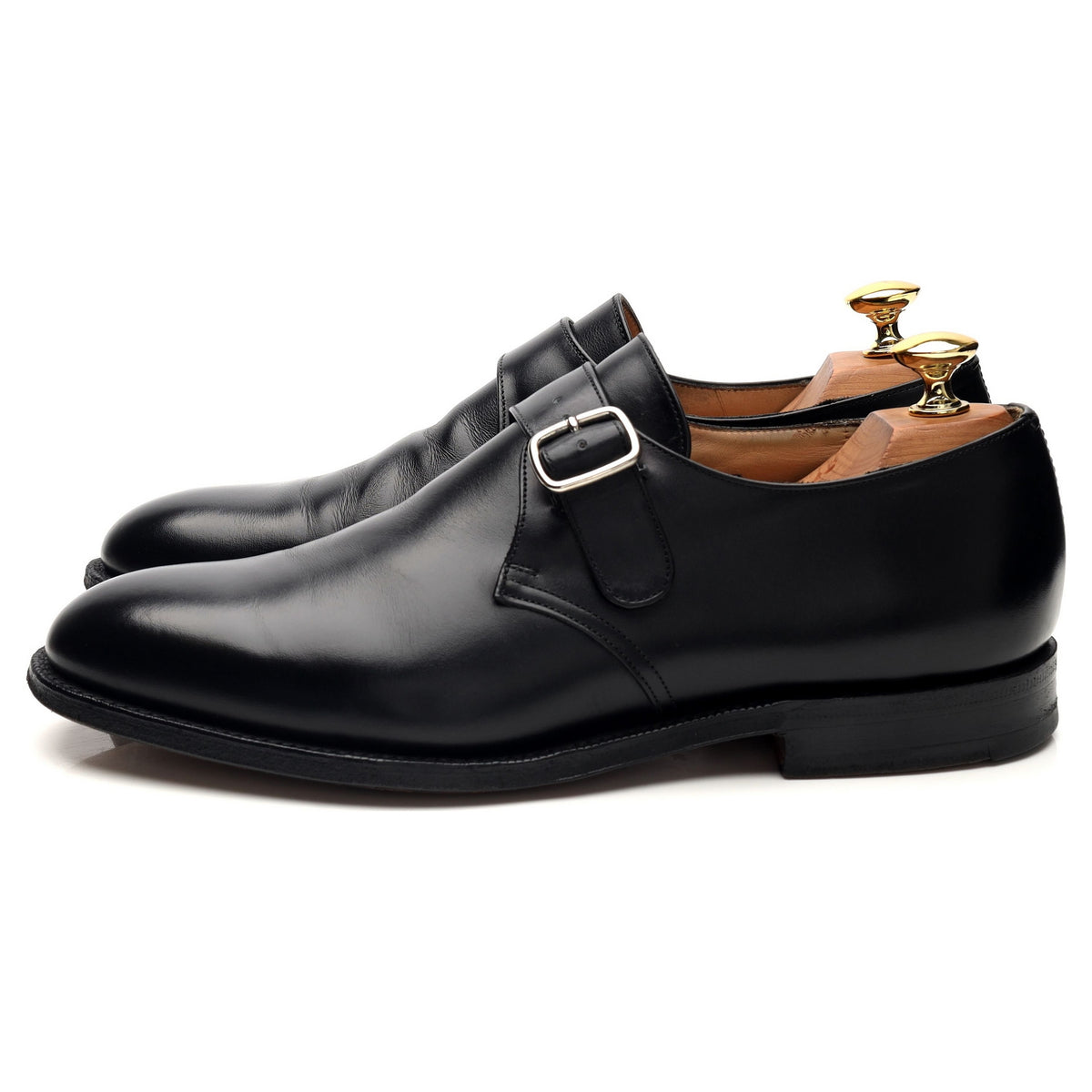 &#39;Becket&#39; Black Leather Monk Strap UK 6.5 F
