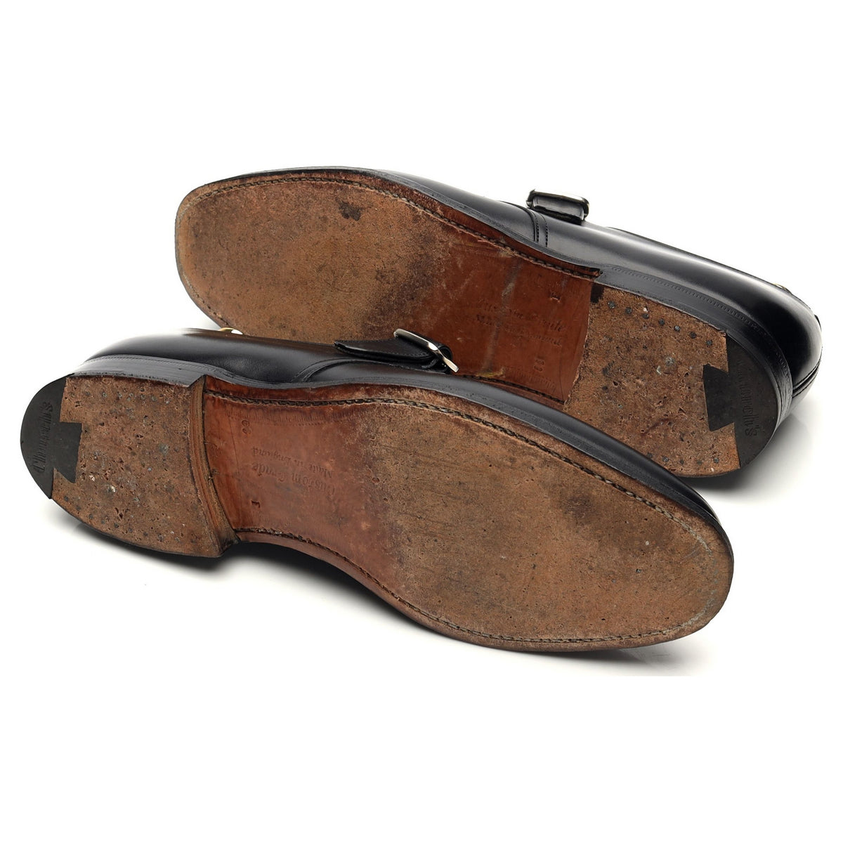 &#39;Becket&#39; Black Leather Monk Strap UK 6.5 F