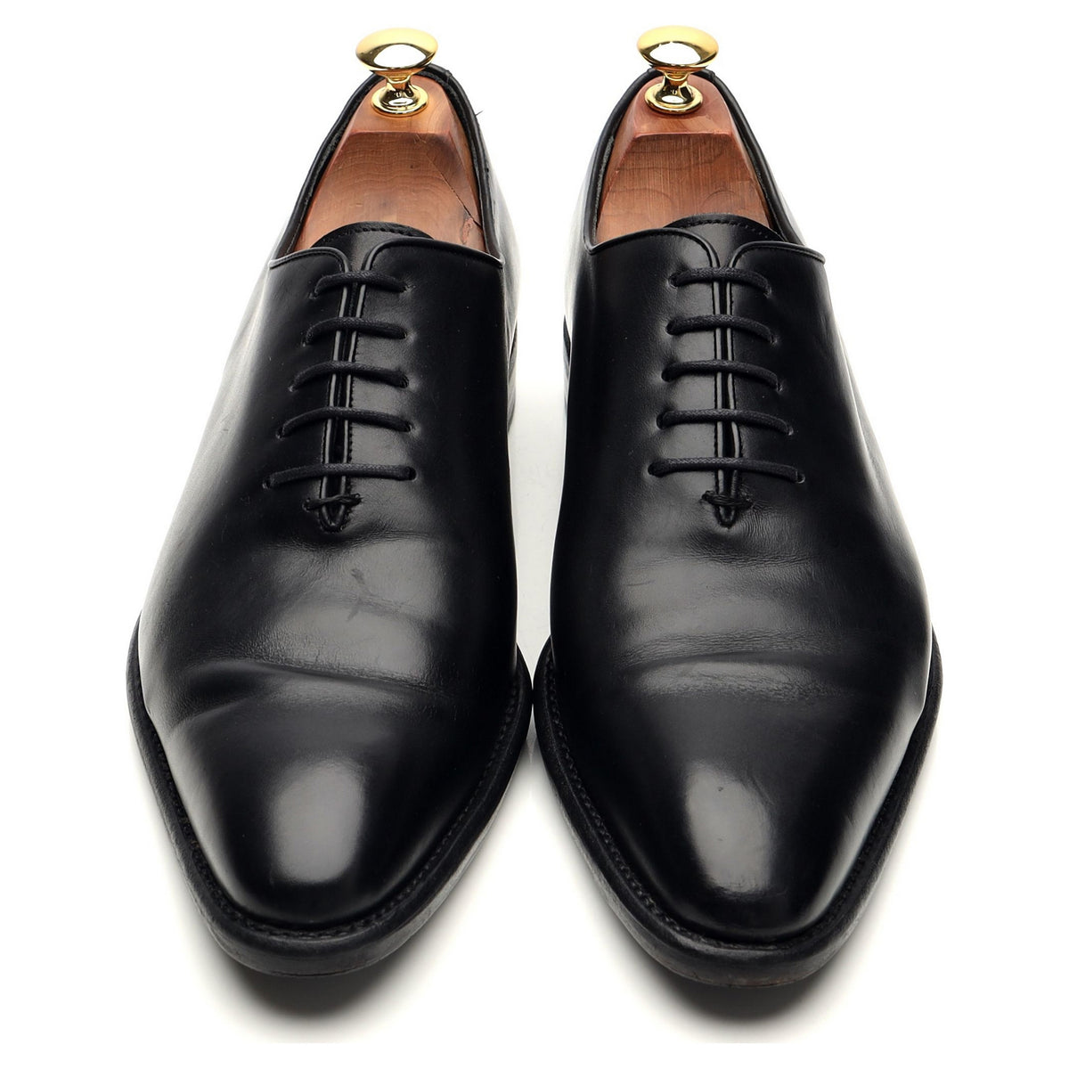 &#39;2585&#39; Black Leather Wholecut Oxford UK 9