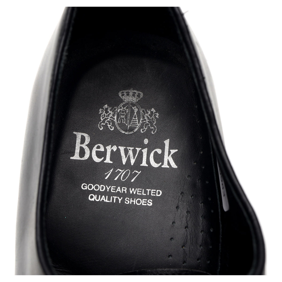 &#39;2585&#39; Black Leather Wholecut Oxford UK 9