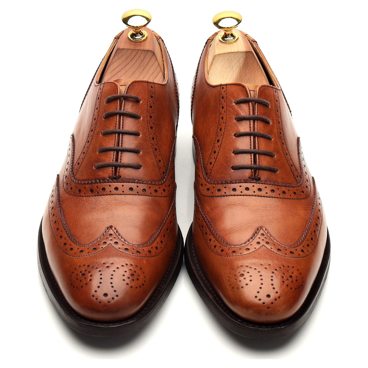 &#39;Glasgow&#39; Tan Brown Leather Oxford Brogues UK 7 G