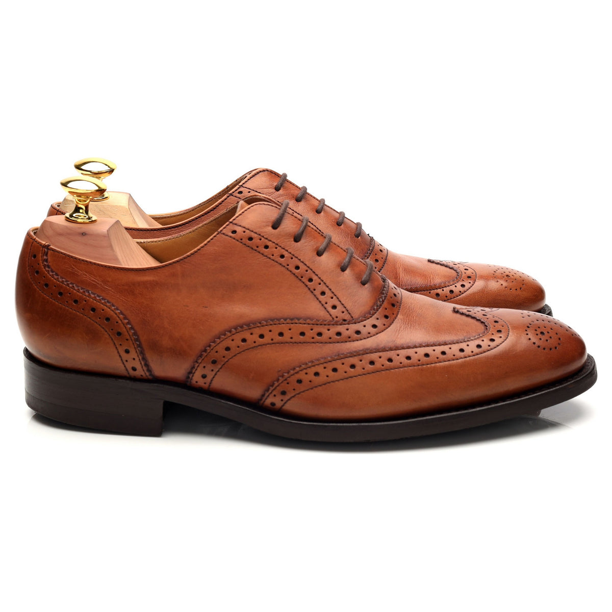 &#39;Glasgow&#39; Tan Brown Leather Oxford Brogues UK 7 G