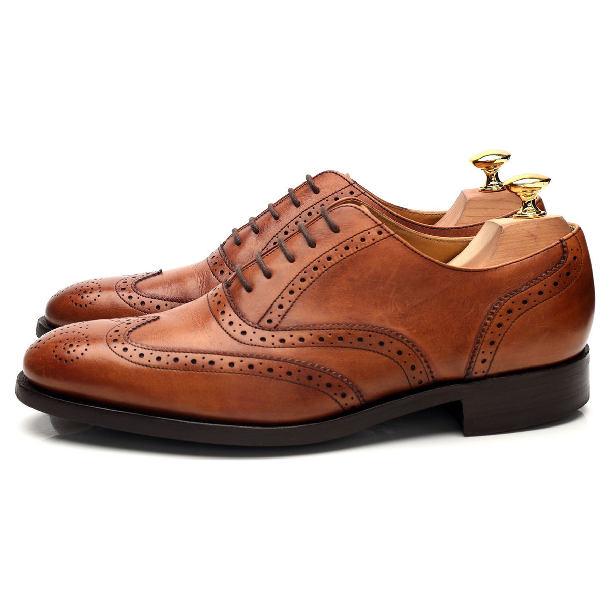 &#39;Glasgow&#39; Tan Brown Leather Oxford Brogues UK 7 G