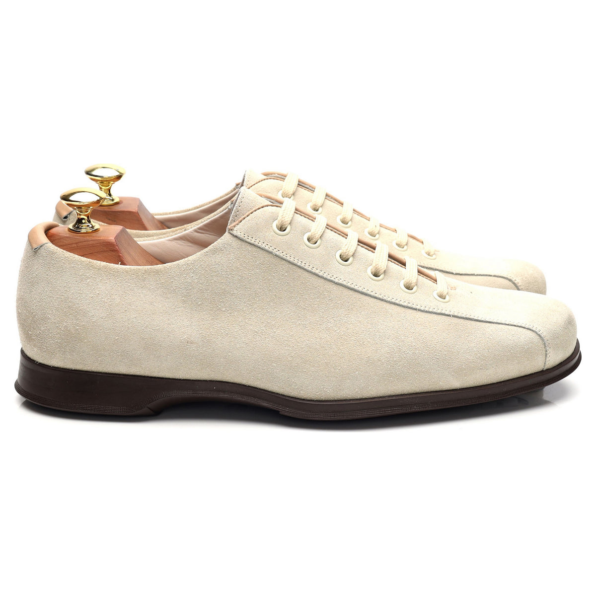 &#39;Epsom&#39; Beige Suede Sneakers UK 8 F