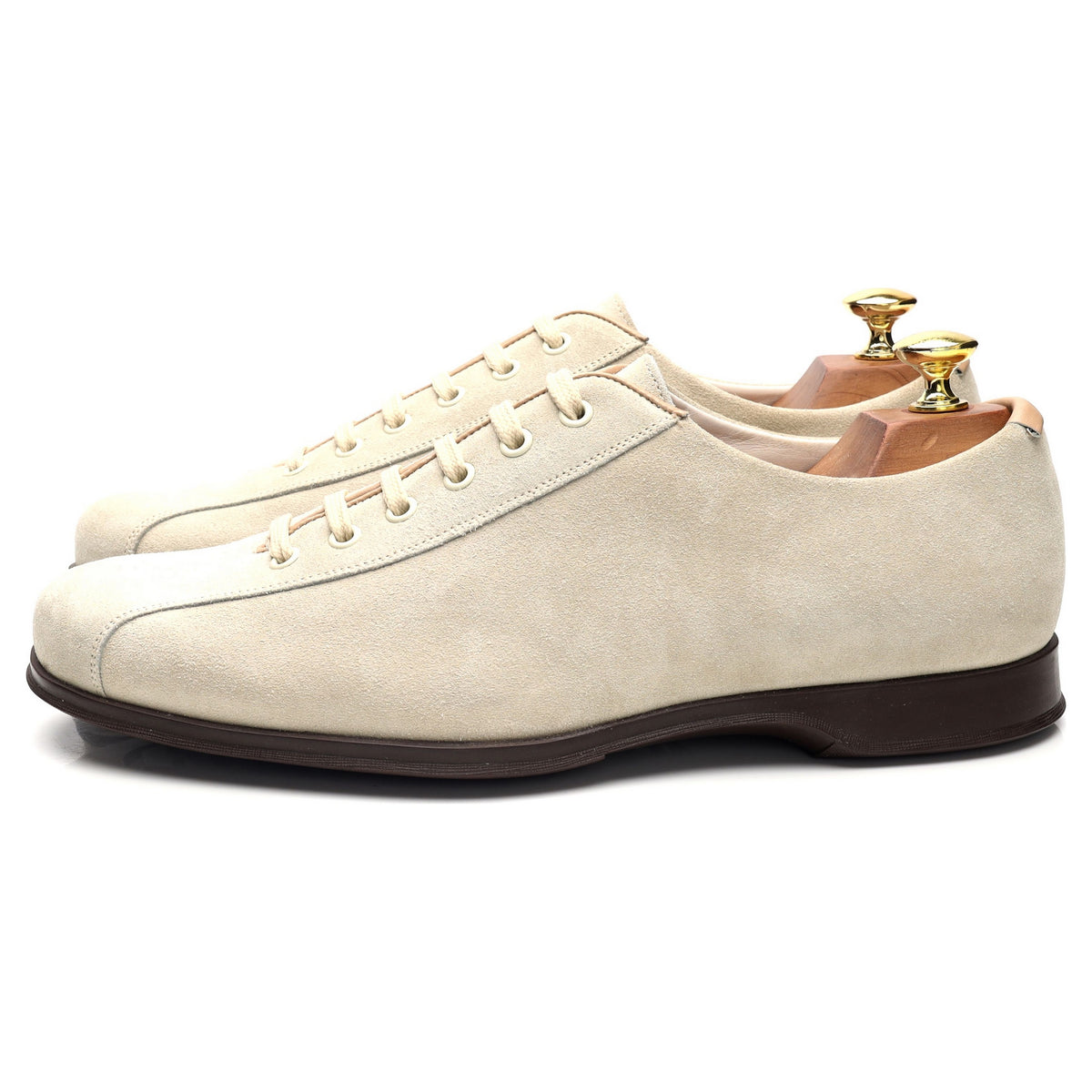 &#39;Epsom&#39; Beige Suede Sneakers UK 8 F