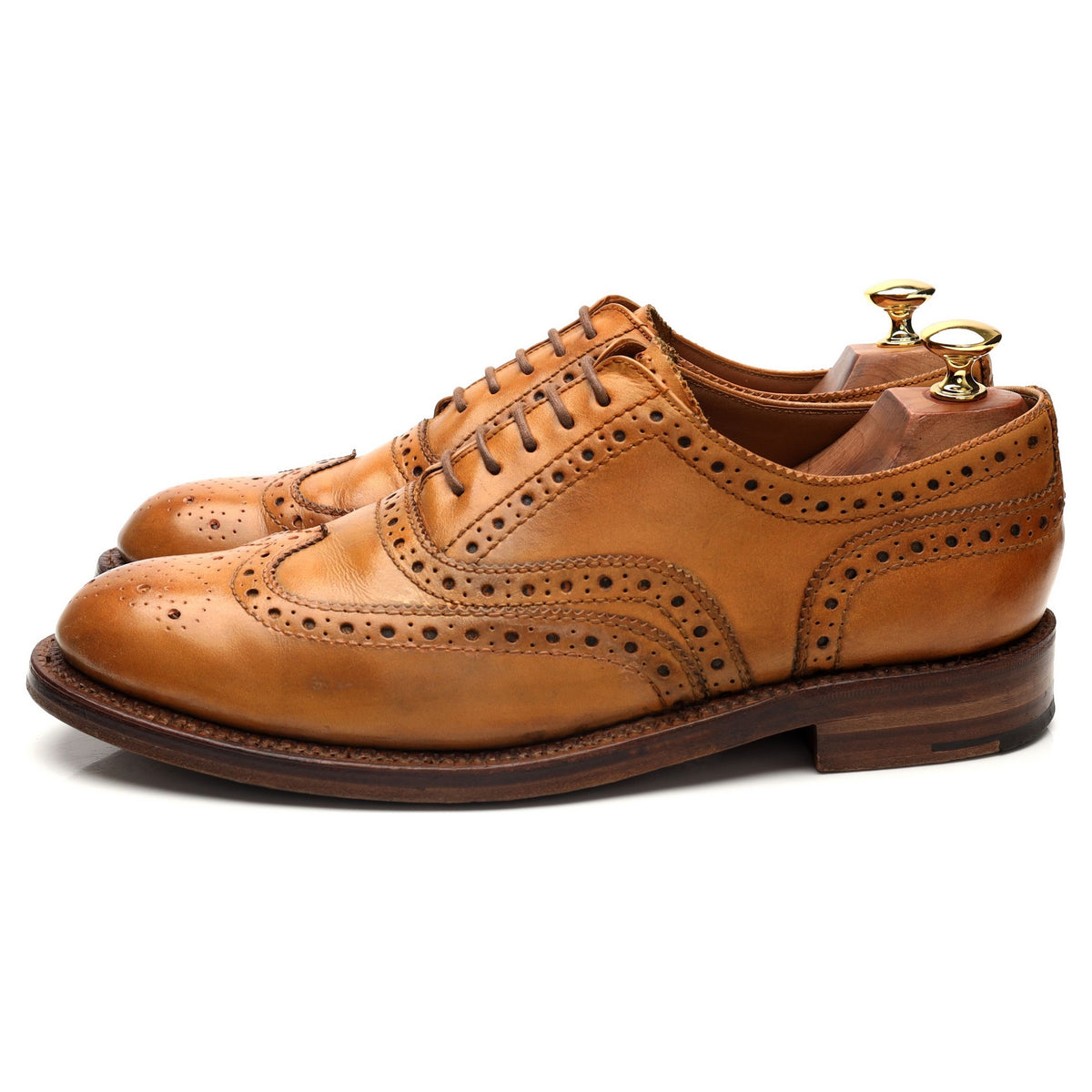 &#39;Stanley&#39; Tan Brown Leather Oxford Brogues UK 8.5 G