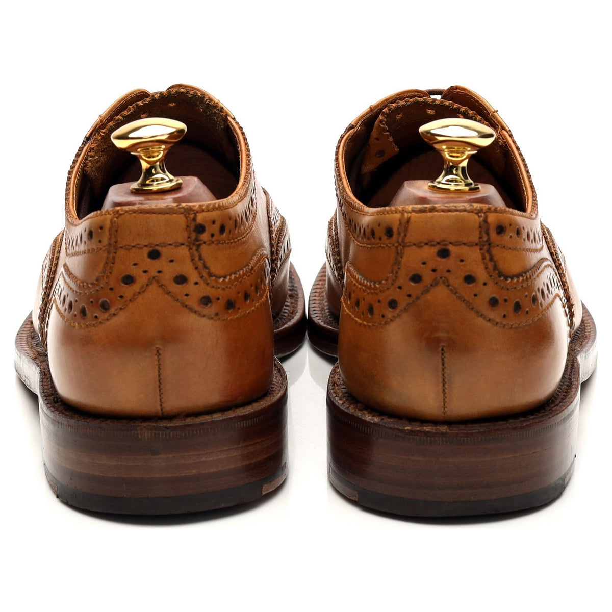 &#39;Stanley&#39; Tan Brown Leather Oxford Brogues UK 8.5 G