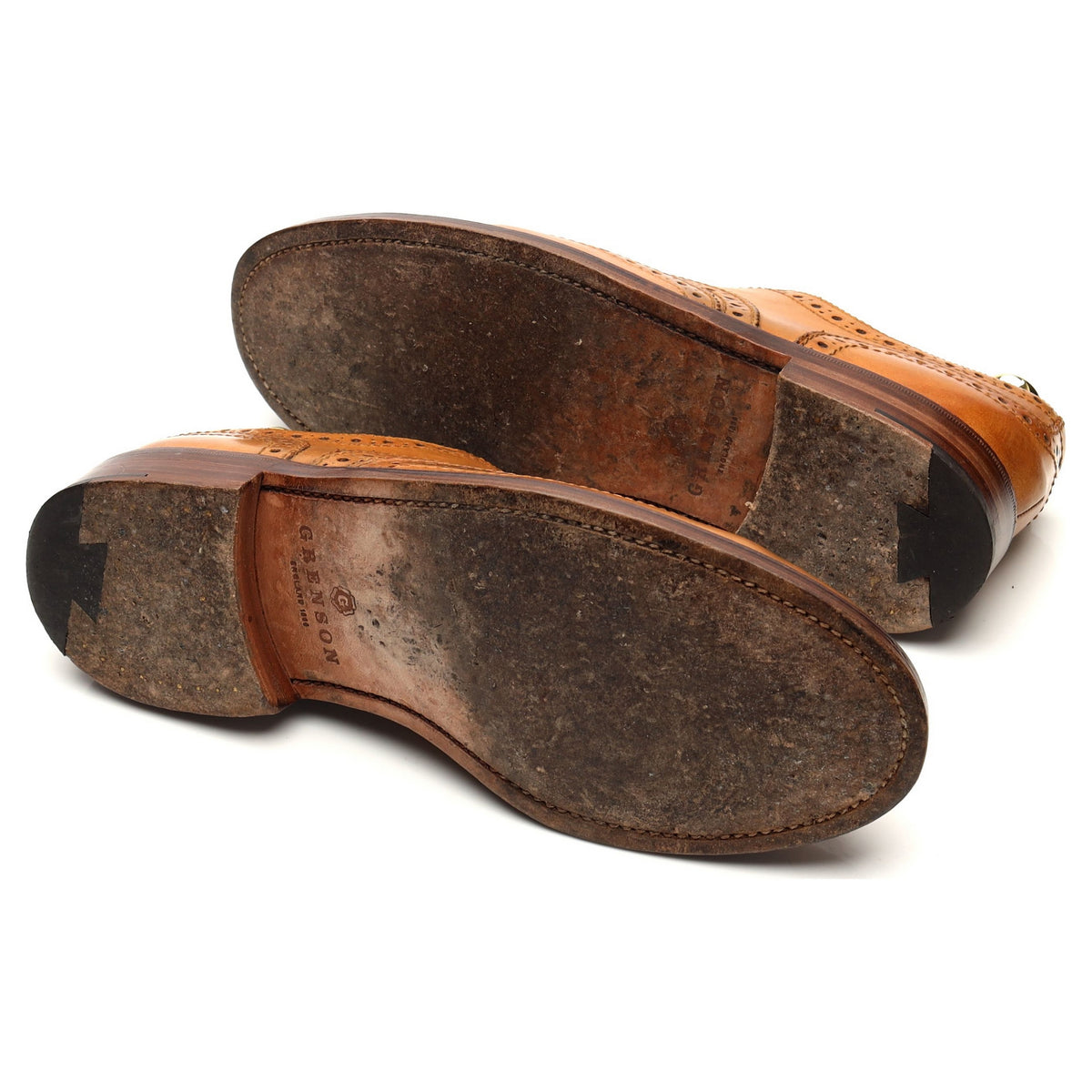 &#39;Stanley&#39; Tan Brown Leather Oxford Brogues UK 8.5 G