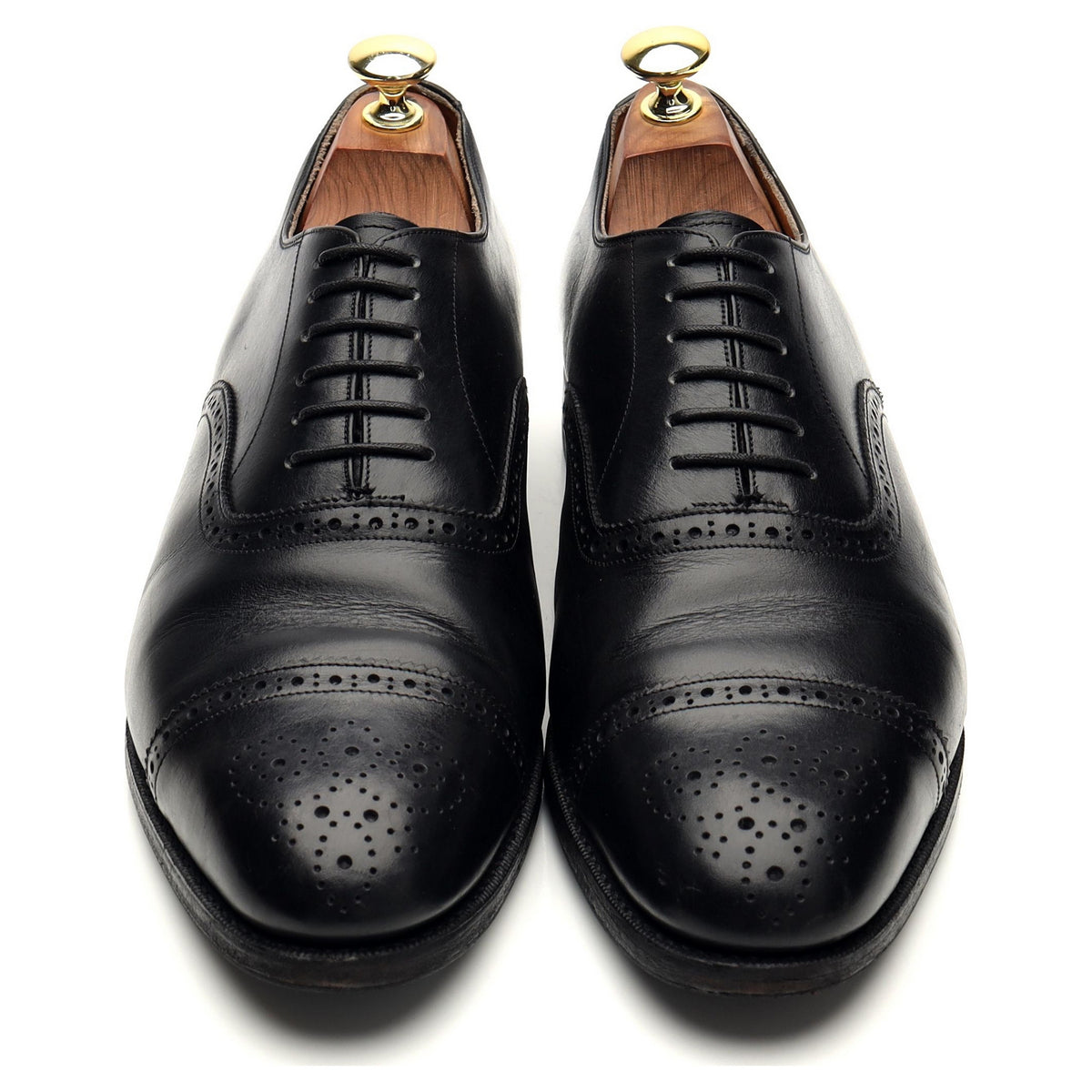 &#39;101520&#39; Black Leather Oxford Brogues UK 8 E