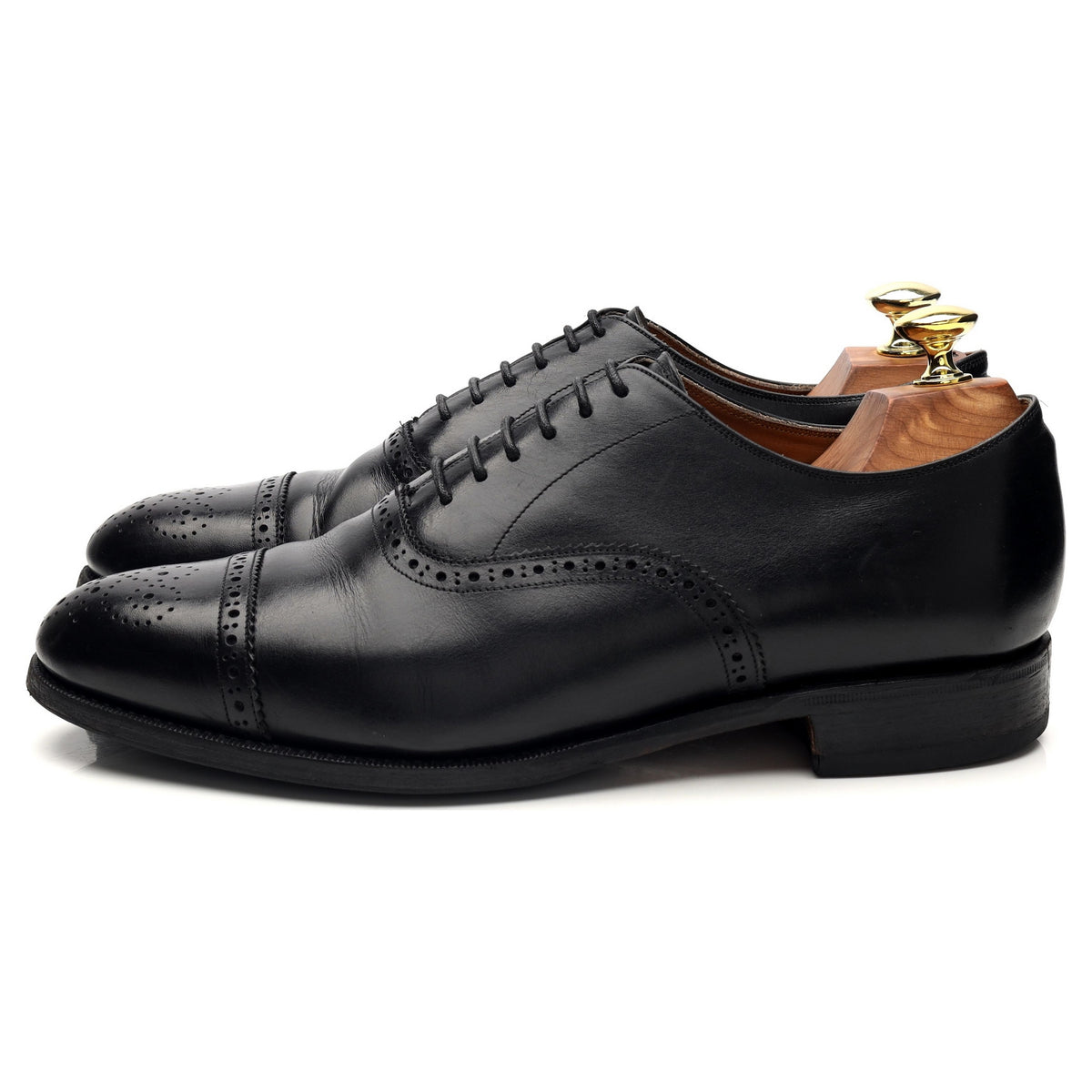 &#39;101520&#39; Black Leather Oxford Brogues UK 8 E
