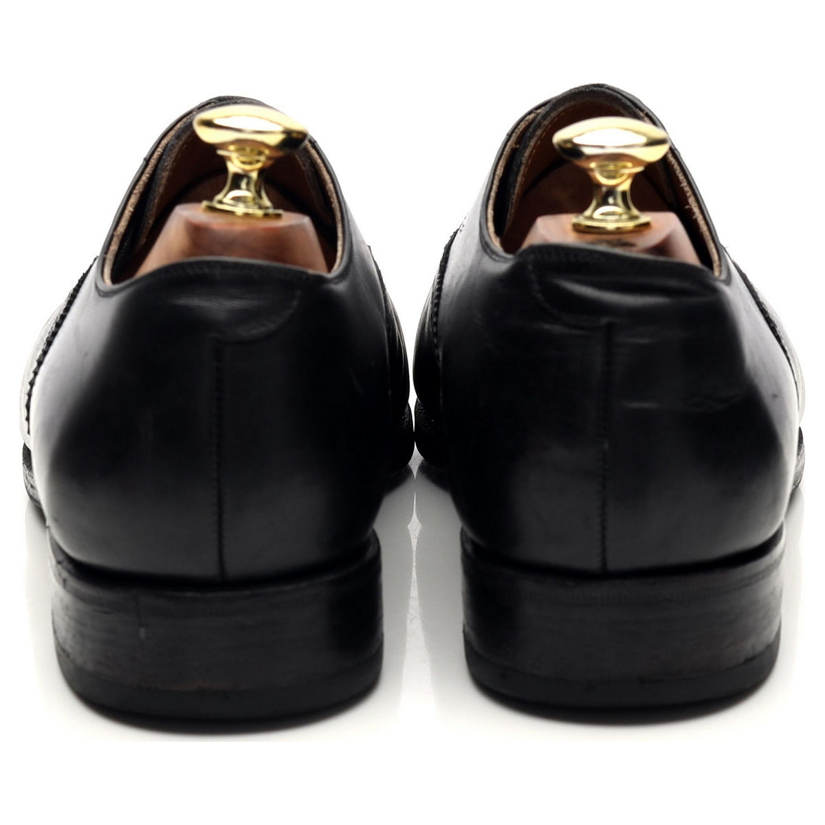 &#39;101520&#39; Black Leather Oxford Brogues UK 8 E
