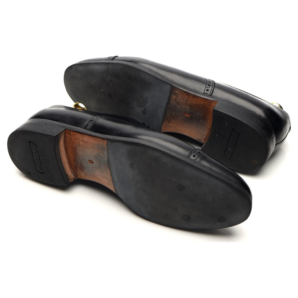 &#39;101520&#39; Black Leather Oxford Brogues UK 8 E