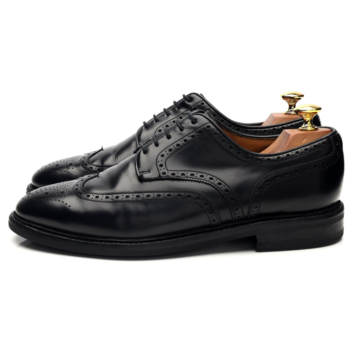 Black Leather Derby Brogues UK 8