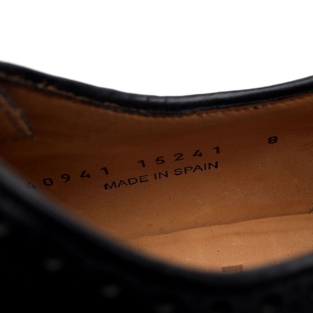 Black Leather Derby Brogues UK 8
