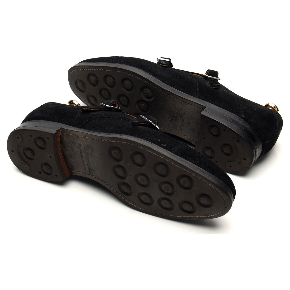 &#39;101341&#39; Black Suede Double Monk Strap UK 9
