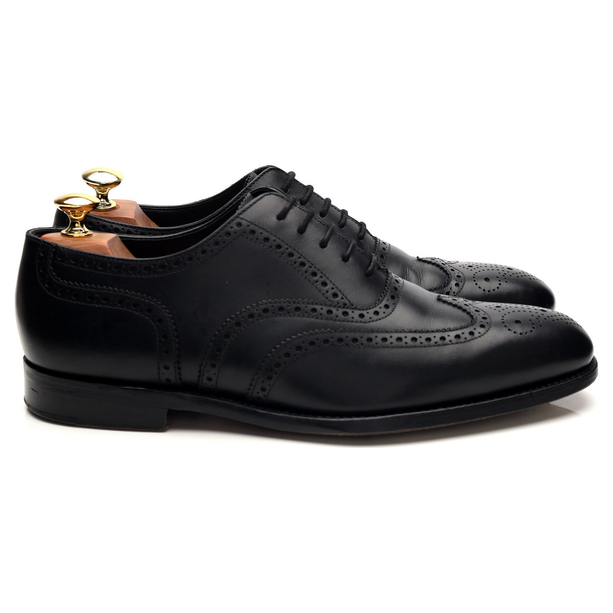 1880 &#39;Buckingham&#39; Black Leather Oxford Brogues UK 8 F