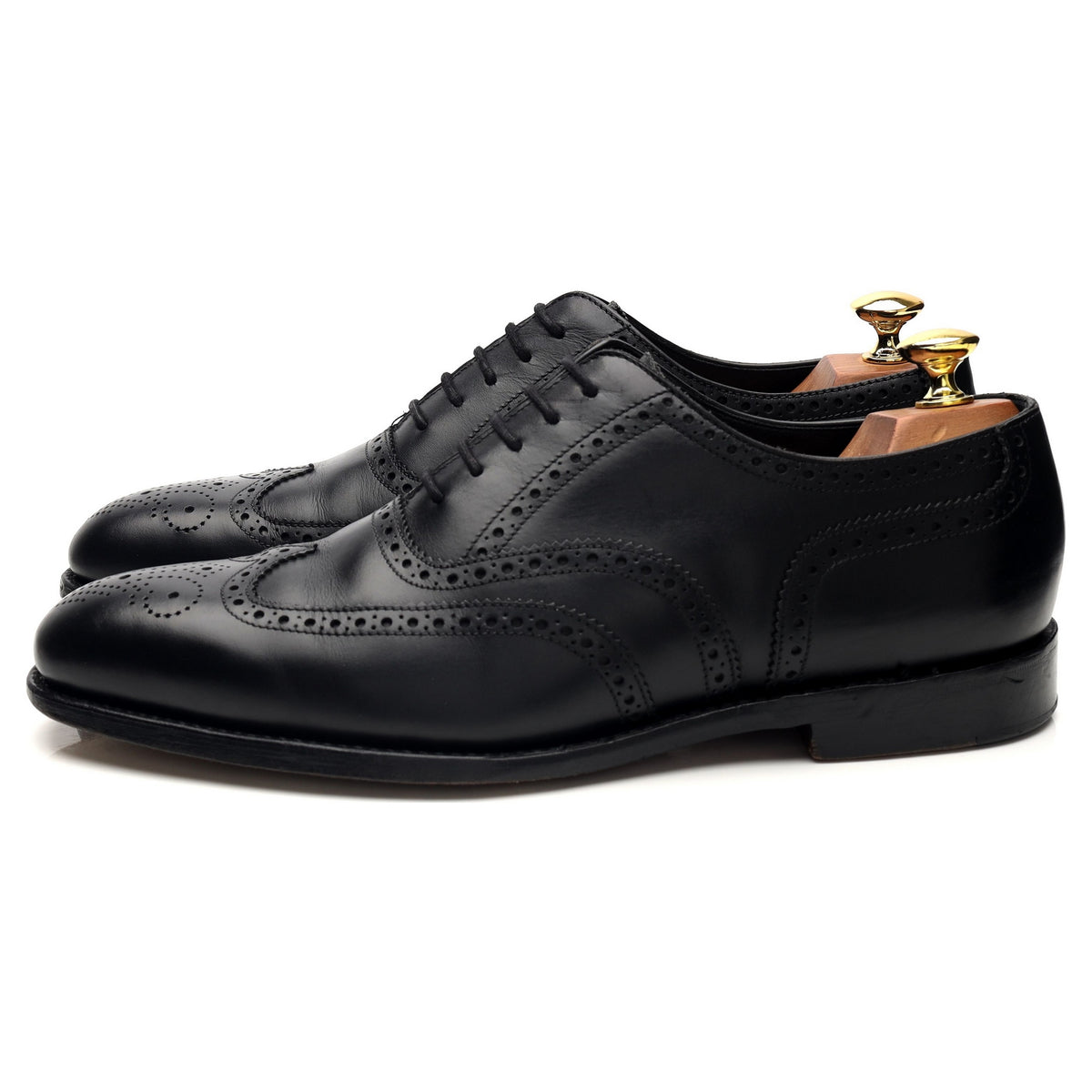 1880 &#39;Buckingham&#39; Black Leather Oxford Brogues UK 8 F