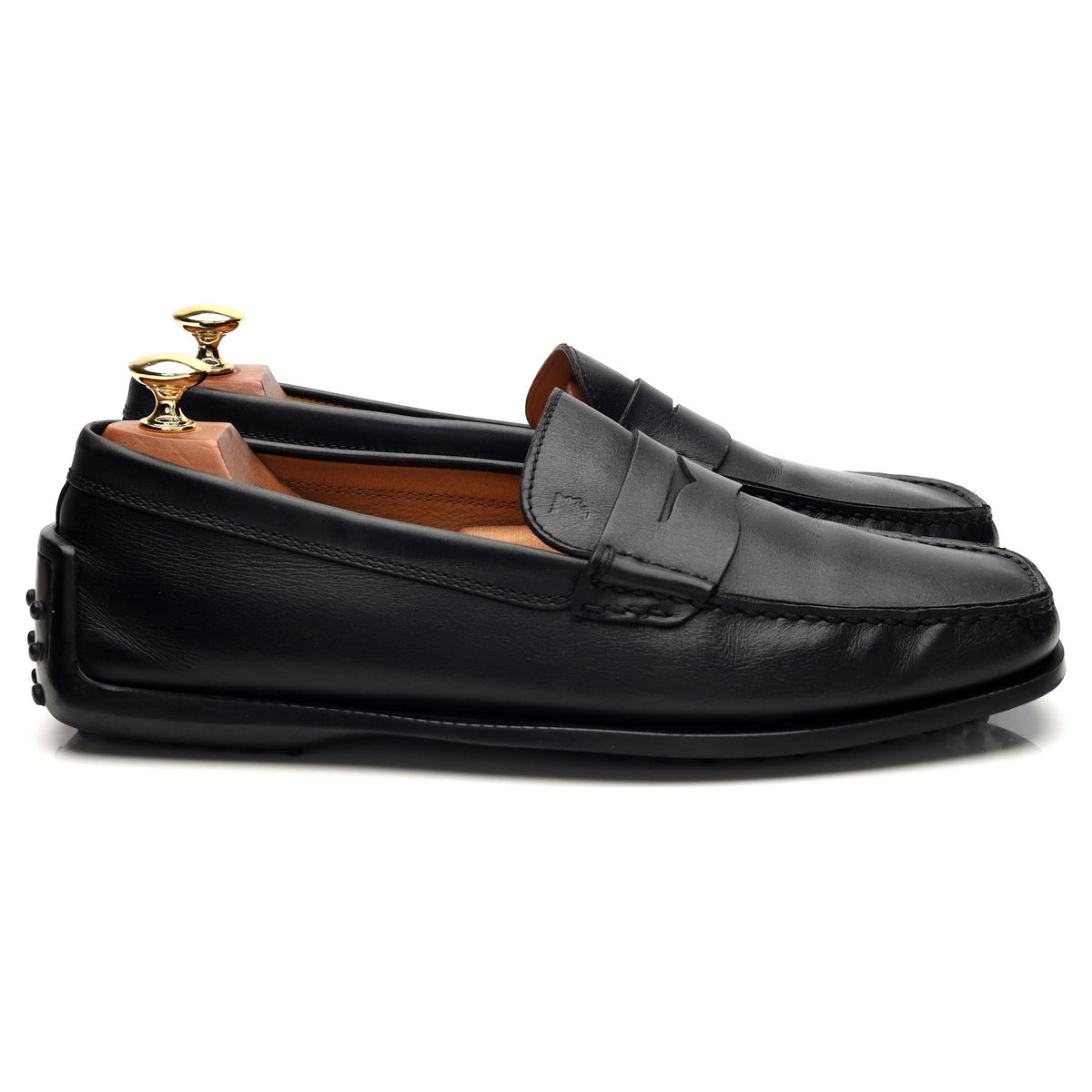 Black Leather Driving Loafers UK 9