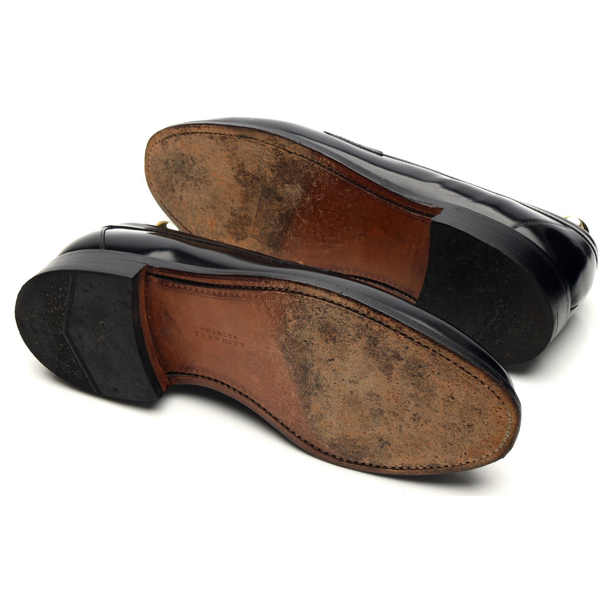 Charles Tywhitt Black Leather Loafers UK 7.5 F
