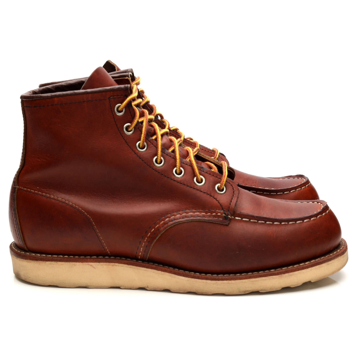 &#39;875&#39; Tan Brown Leather Moc Toe Boots UK 8 US 9 D