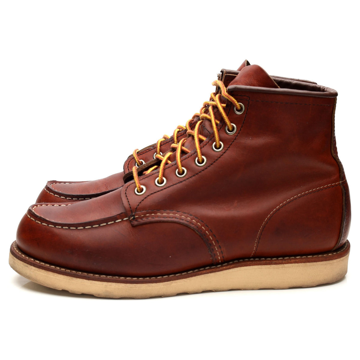 &#39;875&#39; Tan Brown Leather Moc Toe Boots UK 8 US 9 D